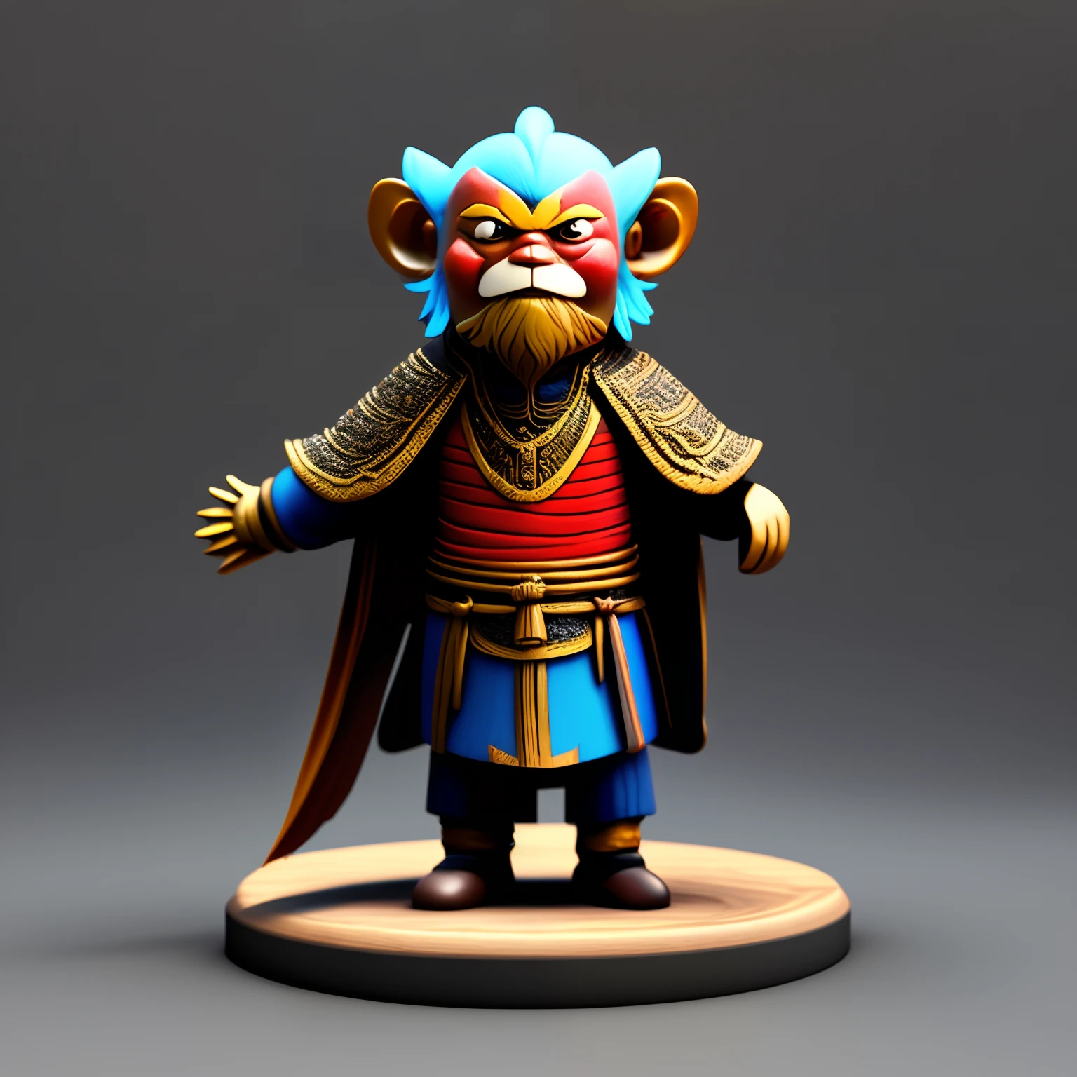 3D glass figures,Modeled after the Journey to the West Monkey King,There is a detailed background,The color is bright