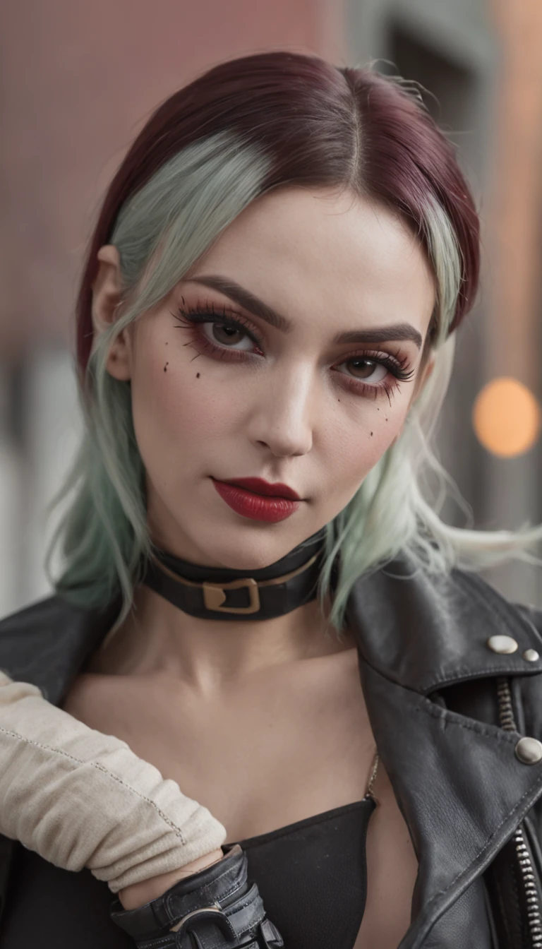 ((((full-length photo)))), beatiful face, photorealistic photo, 10k resolution, (((body complet))), ((Exceptional Quality)), ((tmasterpiece)), Kim Kardashian as Harley Quinn in Suicide Squad, sharp-focus, Precise shading, sub-surface Scattering, intrikate, fine details, (hiquality, Good, tmasterpiece), a photo of a, natural light, 4k, Raw, centred, beutiful, superdetail, Sony A7 IV, super realism, Spectacular shot