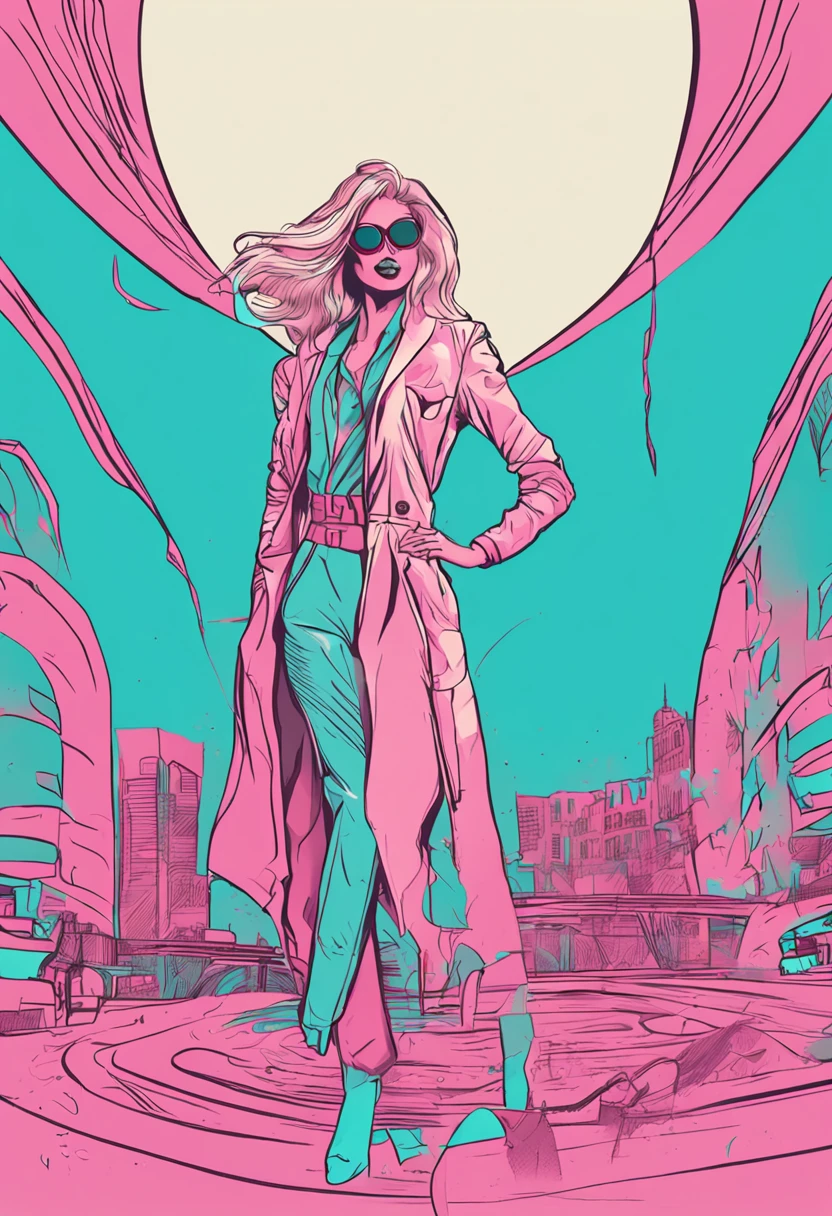 obra prima, melhor qualidade, spidergwen, cabelos curtos, pose dinamica, de costas, pulando , pernas abertas, sorrindo, noite, luzes na cidade