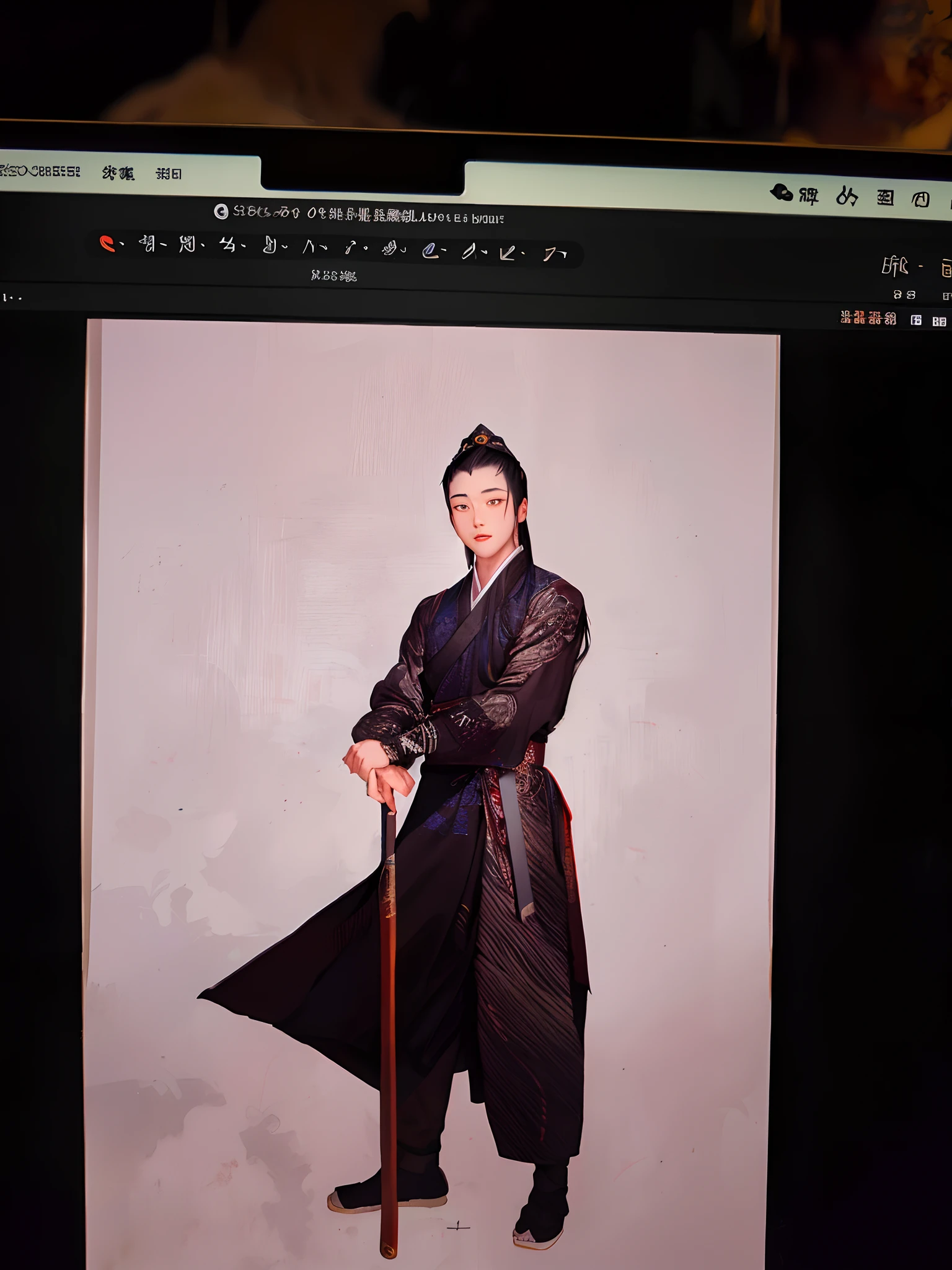 Arafard image of a woman holding a baseball bat in a black coat and hat, inspired by Chen Yifei, inspired by Huang Gongwang, Inspired by Seki Dosheng, inspired by Xie Huan, Inspired by Zhang Han, photoshoot, inspired by Luo Mu, full-body wuxia, inspired by Dong Yuan, inspired by Fan Kuan