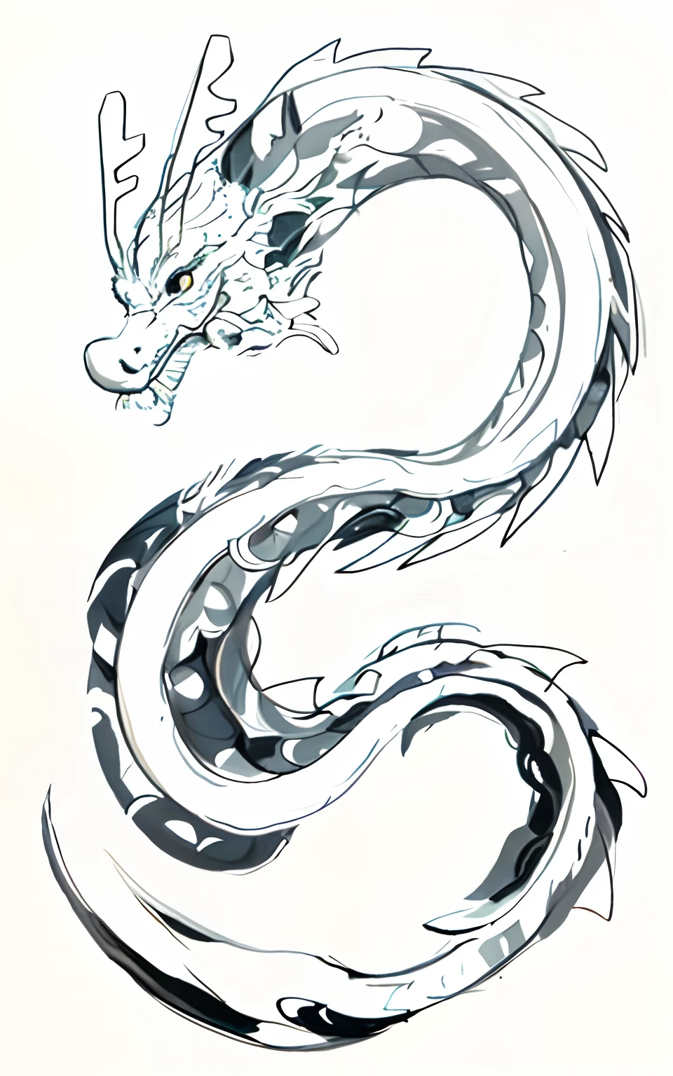 The majestic Chinese dragon depicts a gentle smile，Paper Cuttings style，rich details​，clean linework，Create exquisite craftsmanship，8K，China-style，National tide，