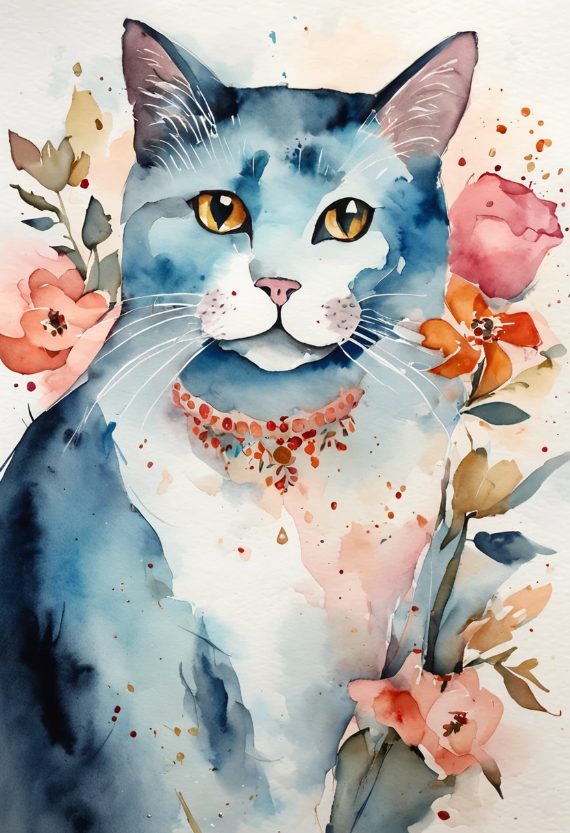 Cats, Main color: Black, Secondary color: cyan, soft pink background, Artistic, Sophisticated, Warm style, Shapes include abstract cats, Playful form, Elegant work, Textures include fur textures, Smooth paint, Fabric texture, Lines contain beautiful lines, Natural curves, Refined silhouette, Elegant shape, Approachable, Expressive, Aesthetic