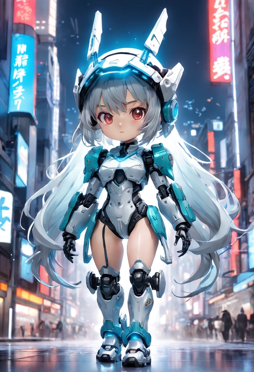 (blind box toy style:1.2),(Full body photo), Transparent and cute girl, Transparent Mecha, Exquisite helmet:1.2, Phosphorescent goggles:1.2, cyber punk style, dreamy lights, freshen, White draft, Global Illumination, Aite Tracking, High-density image review, Unreal Render, Rational design, ighly detailed, Masterpiece Grade, Best Quality, hyper HD, Cinematic lighting。
