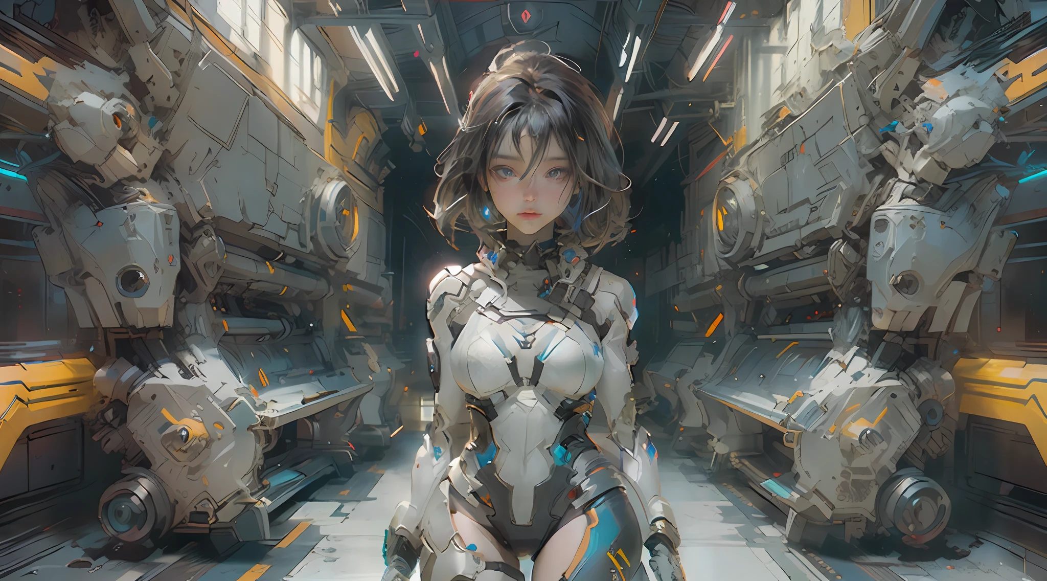 ((Best quality)), ((Masterpiece)), (Detailed:1.4),[[[The whole body is shown]]], images of beautiful cyberpunk women, Wear stylish organic tech armor, Highly detailed, (Invisible long hair), Big breasts, (Cowboy shot), hdr (HighDynamicRange),Ray tracing,NVIDIA RTX,Hyper-Resolution,Unreal 5,Subsurface scattering,PBR Texture,Post-processing,Anisotropic filtering,depth of fields,Maximum clarity and sharpness,Multi-layered textures,Albedo and specular maps,Surface coloring,Accurate simulation of light-material interaction,Perfect proportions,rendering by octane,Two-tone lighting,Wide aperture,Low ISO,White balance,Rule of thirds,8K raw data