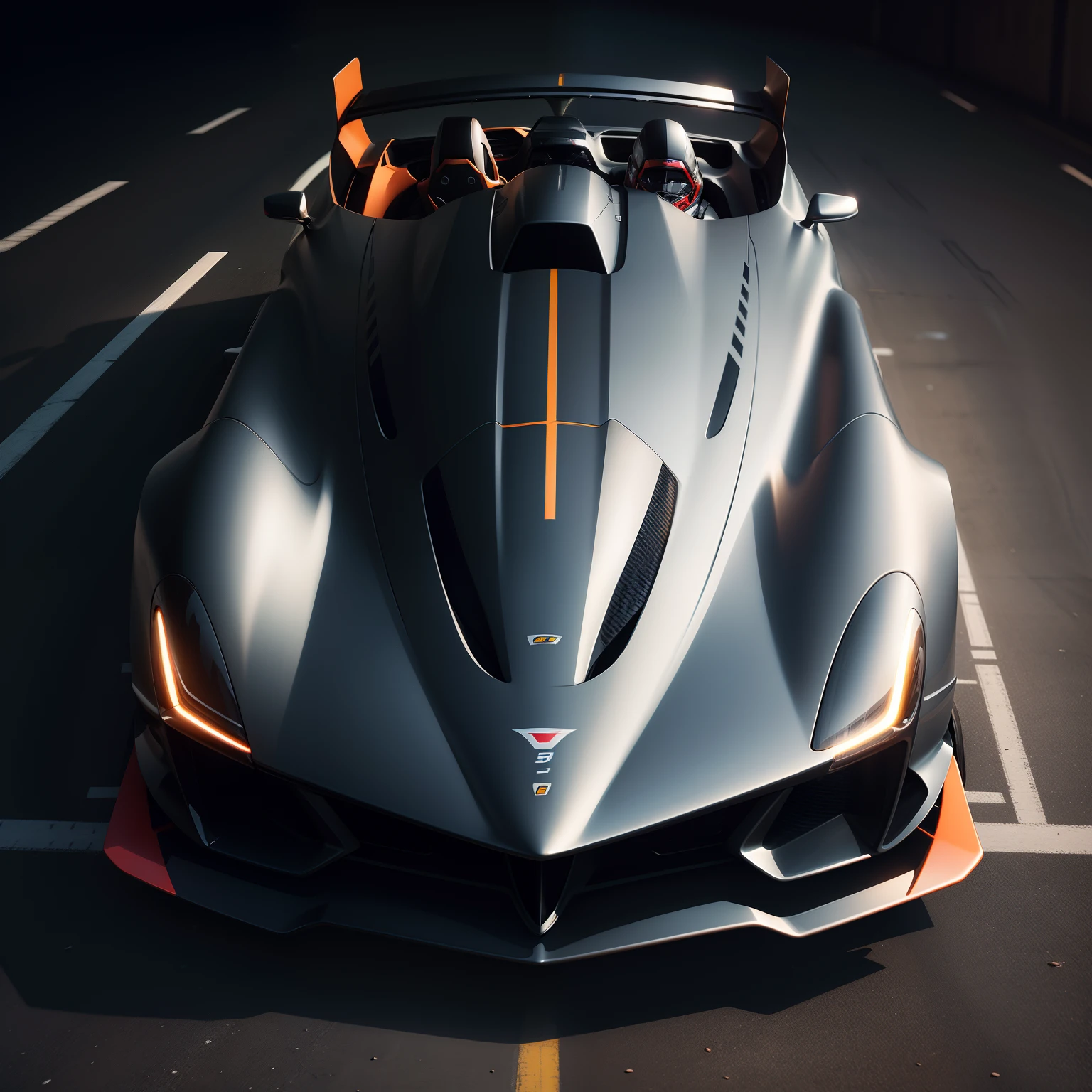 Super aerodynamic design, hypersonic speed sports car, wih carbon fibre design