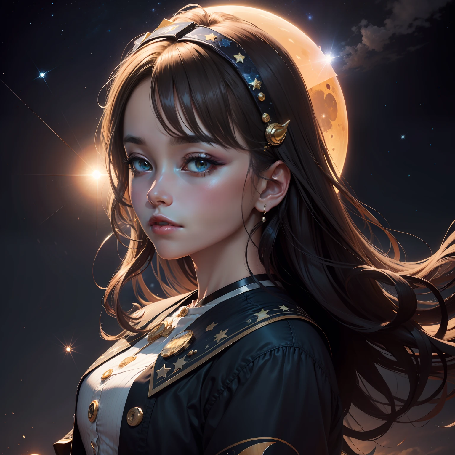 (tmasterpiece,top Quority,best qualtiy,offcial art,Beauty and aesthetics:1.2),(1girl),Extremely detailed,(s fractal art:1.3),extremely colorful,The most detailed and best quality,highly detailed,tmasterpiece,ultra - detailed,(1girl),Purple colored hair,Sorcerer Maiden,broom,gorgeous,starrysky,wince, solid circle eyes, fake animal ears, ear blush, fang, heart-shaped pupils, hood, heart in eye, tsundere, Surrealism, anaglyph, stereogram, tachi-e, pov, atmospheric perspective, 8k