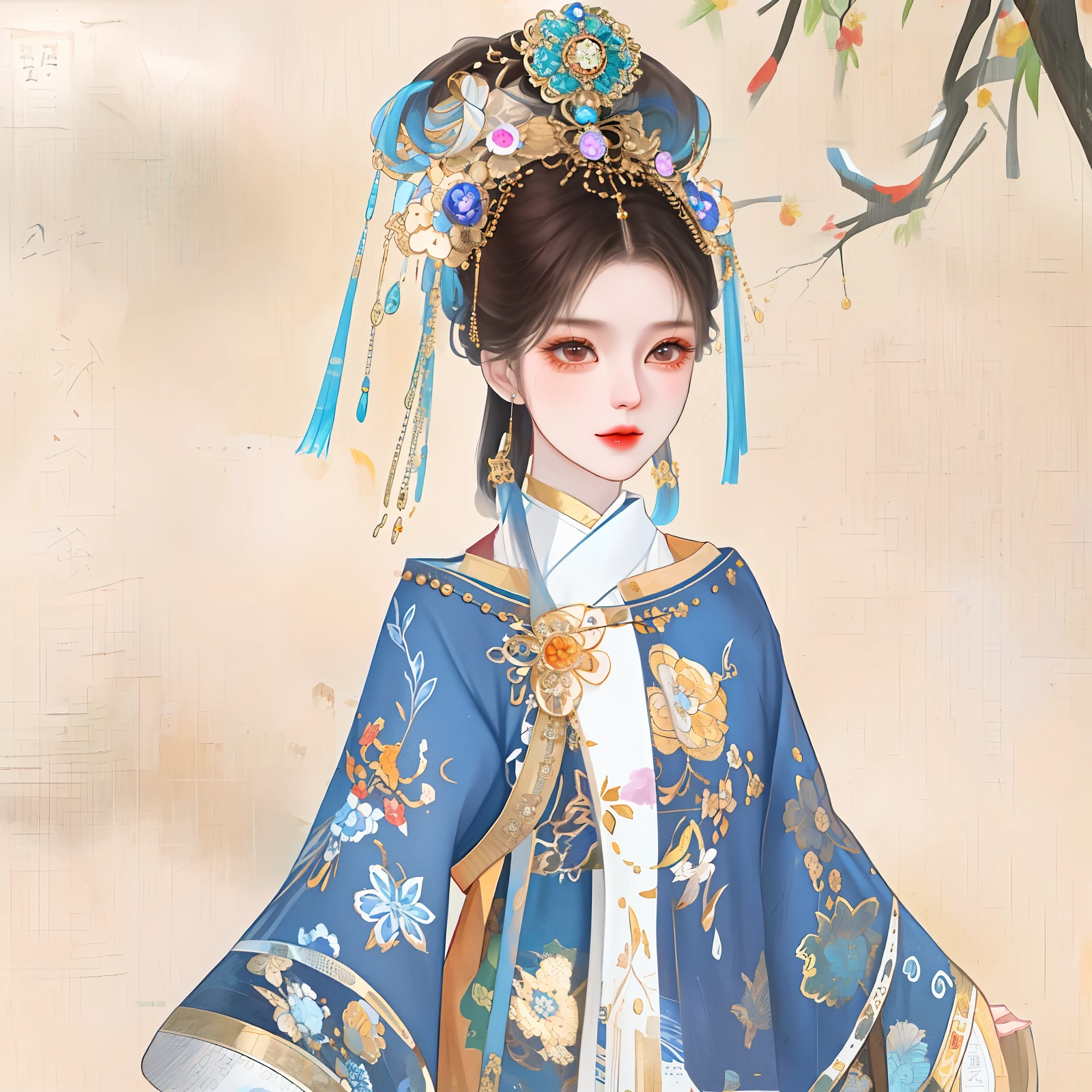 oriental girl，Works of masters，Best picture quality，Higher quality，high detal， 超高分辨率， 8K分辨率， depth of fields， cinematic photogtaphy， intricately details， carefully， meticuloso， glorious， max detail， extreme beautiful， （（（1girll， 独奏）））， 18yr old，Coiled hair，brunette color hair， white skinned， A picture， tmasterpiece， （Best picture quality）， Higher quality， high detal， 超高分辨率， in a panoramic view， Exquisite facial features， s the perfect face