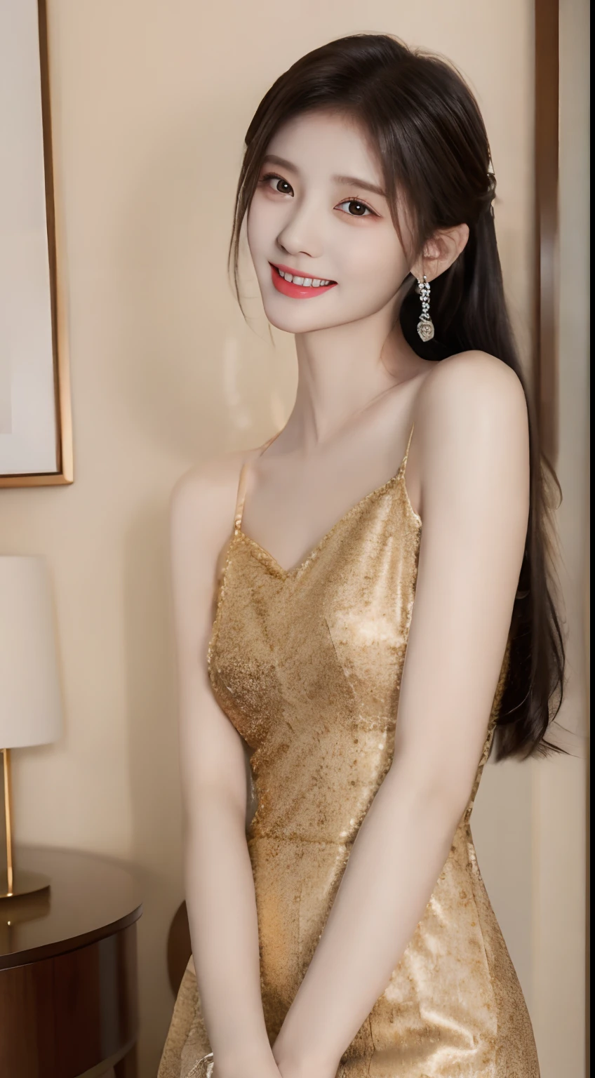 Girls' Club、hiquality、ultra-realistic realism、healthy、smiling expression、slender and perfect figure、Beautuful Women，Chinese costume beauty、Beautiful eyes、Beautiful double、Beautiful skin、in living room