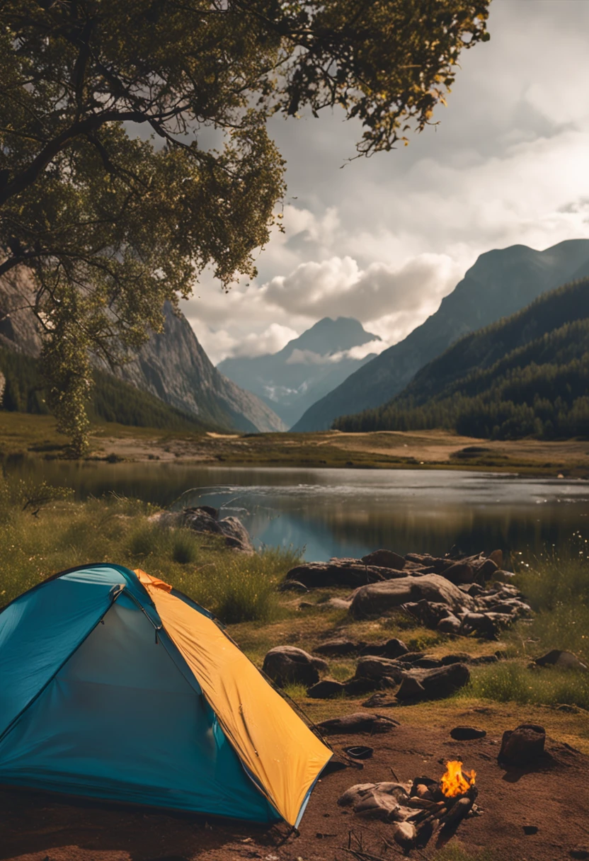 Summer camping picnic