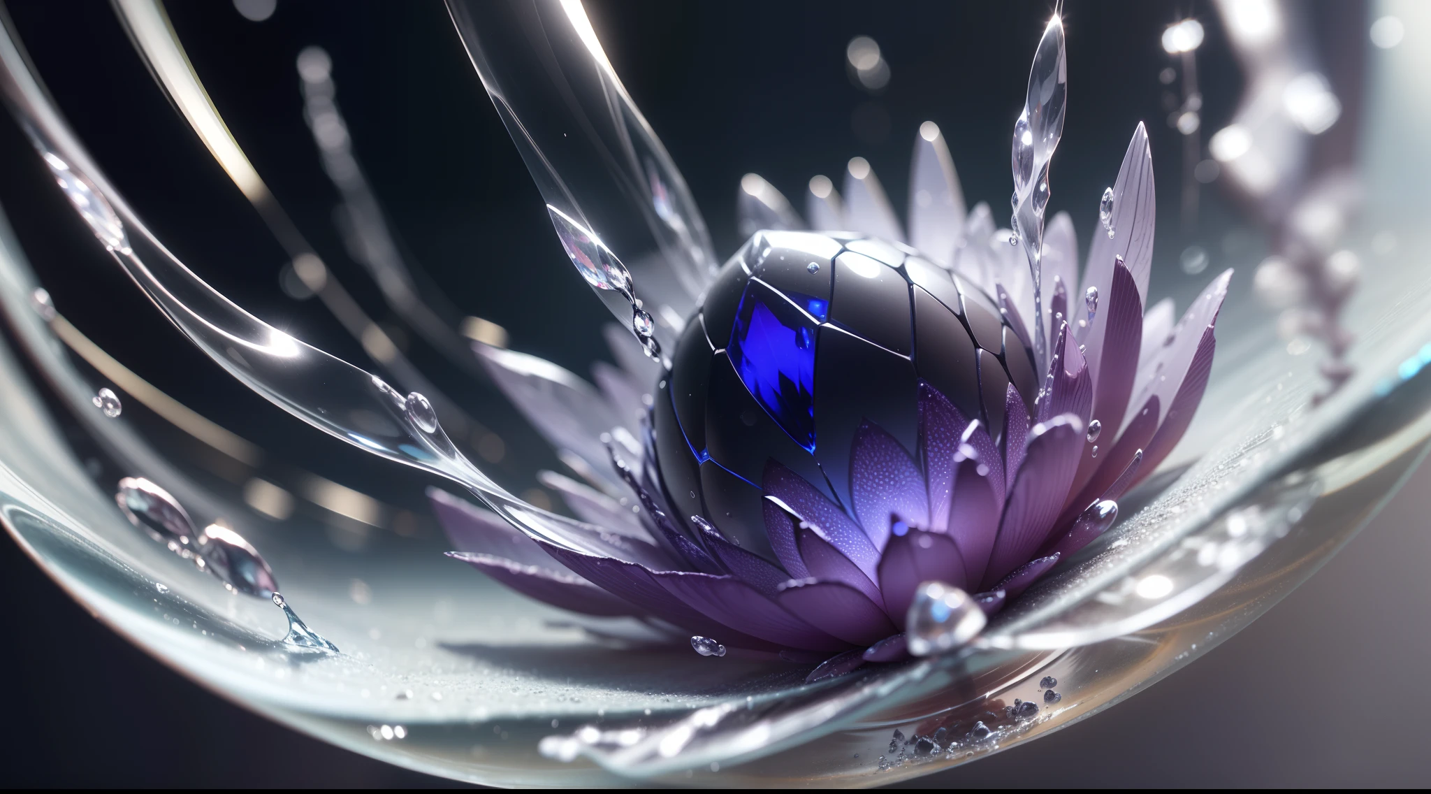 Water crystals that capture the beauty and complexity of nature、Ultra-Realism、Ultra-realistic、Ultra-fine details、Super delicate pattern、Photorealism Based Ultra Detail Widget 1.3, Ultra-detailed depiction、Ultra-clear and ultra-realistic like a photo、Cinematic shots with HDR effect、Vignette and center screen、Generate in automatic mode