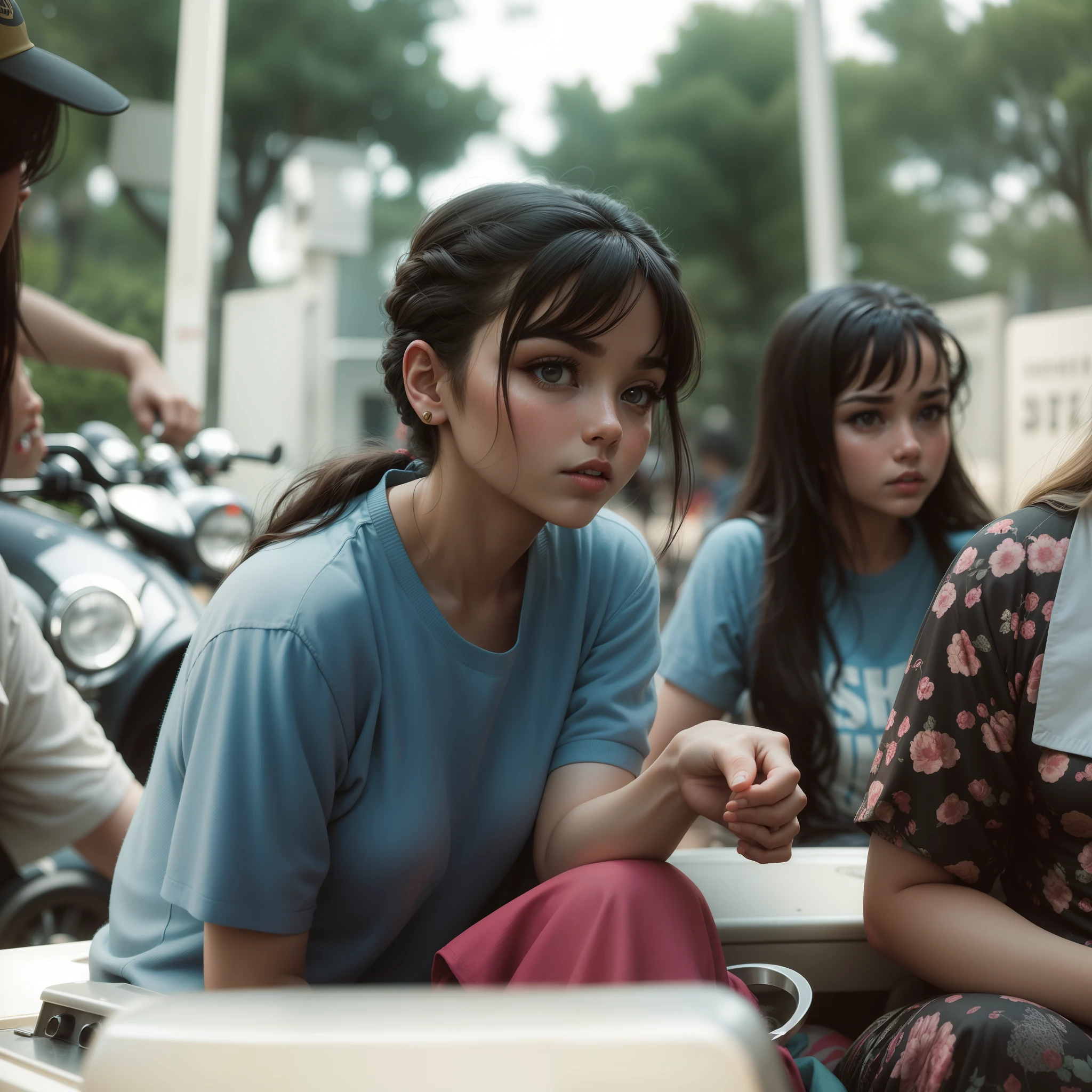 vintage vibe,street photography,retro color grading,beautiful girl,film vibe