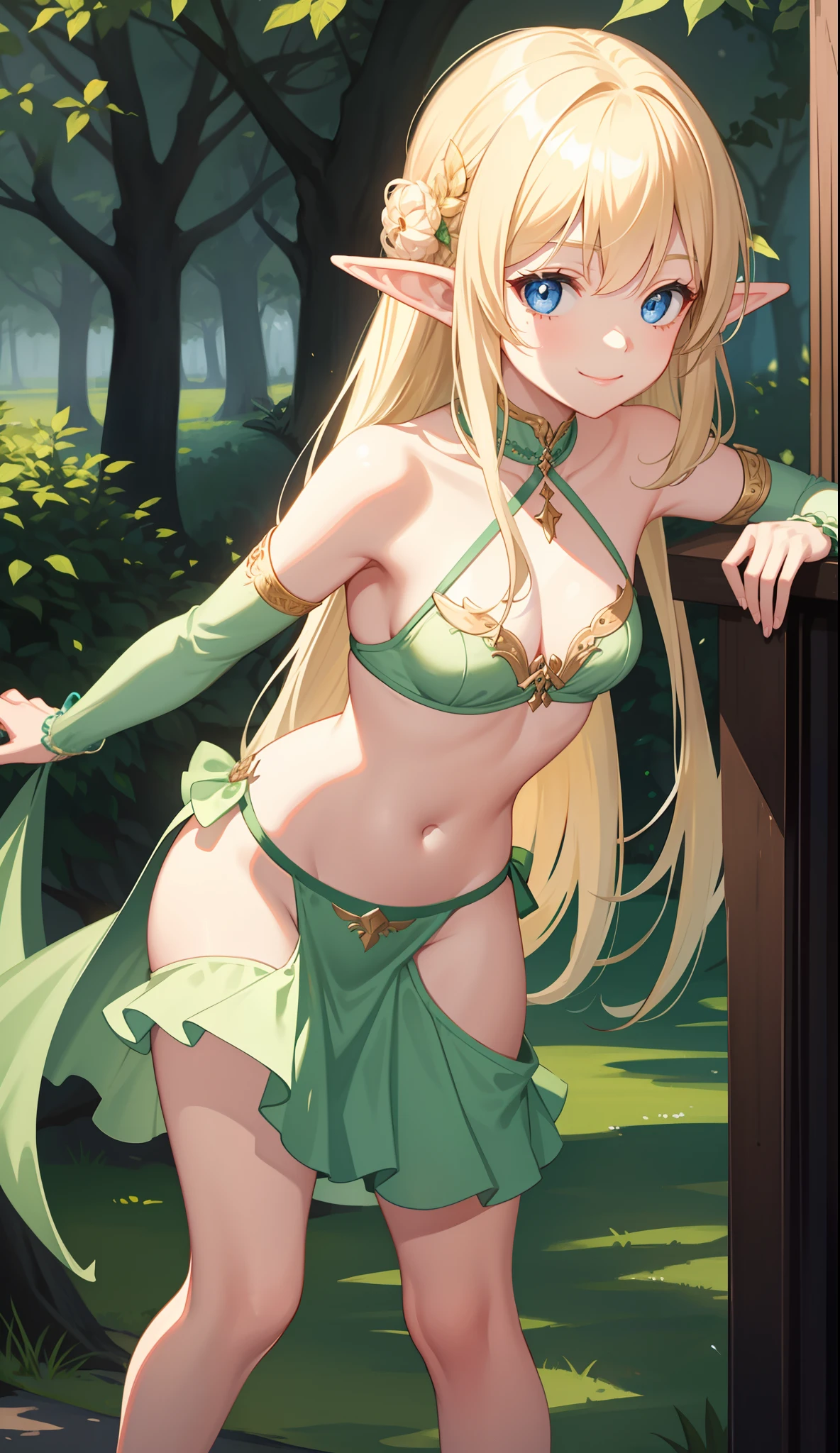 1girl in、A smile、A delightful! elvish、(small tits)