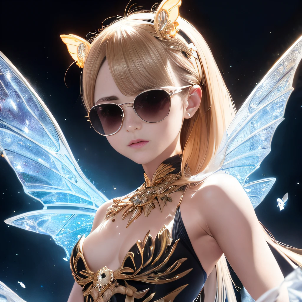 baton,Transparent wings,Magic wand,Wear thick gold-framed reflective sunglasses,32K(tmasterpiece,k hd,hyper HD,32K)Burgundy double ponytail,The Silver Skull Jewelry District in the backstreets,Indigo Skull King ,Skeleton protector (The skeleton is realistic:1.4),Skull pattern robe,Silver skull flower ornaments,Petals flutter,Colored ball head,Hold your head high,Be proud,The nostrils look at people, A high resolution, the detail, RAW photogr, Sharp Re, Nikon D850 Film Stock Photo by Jefferies Lee 4 Kodak Portra 400 Camera F1.6 shots, Rich colors, ultra-realistic vivid textures, Dramatic lighting, Unreal Engine Art Station Trend, cinestir 800,Hold your head high,Be proud,The nostrils look at people,Tsundere,Petals flutter,Petals flutter,Sprinkle with gold dust,Fluttering,Impeccable,( reasonable design, Clear lines, High sharpness,Best quality, Very detailed skeleton, The skeleton of a masterpiece, offcial art, movie light effect, 4K skeleton(((Wear thick gold-framed reflective sunglasses)))Transparent wings,(baton)(Baton in hand)(Giant stick)baton,