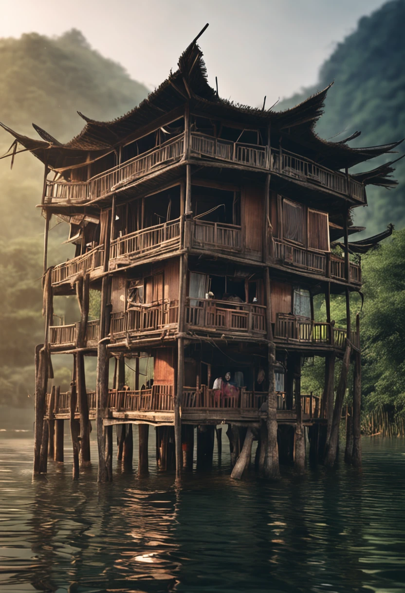 Realistic Guizhou stilt building