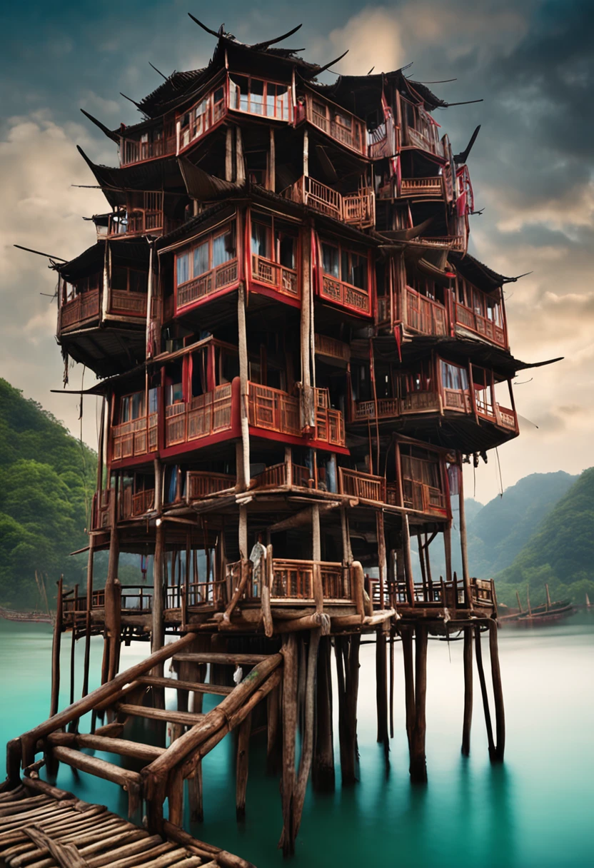 Realistic Guizhou stilt building