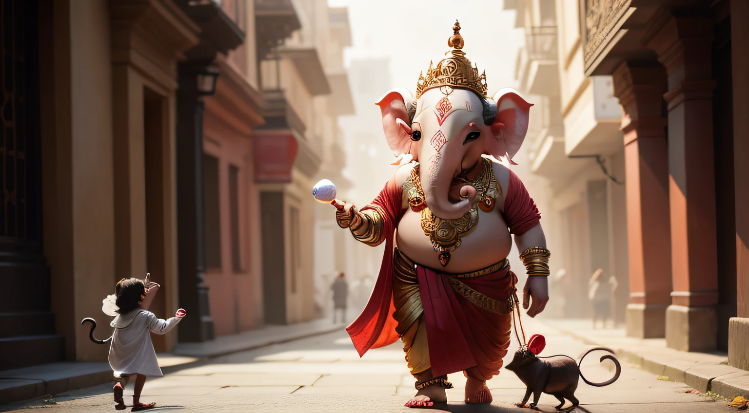 Lord ganesha and mouse dancing together in Nashik city Maharashtra