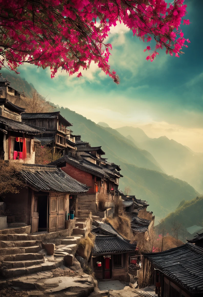 Background of Xijiang Thousand Households Miao Village photography works,Chinese beauty photos