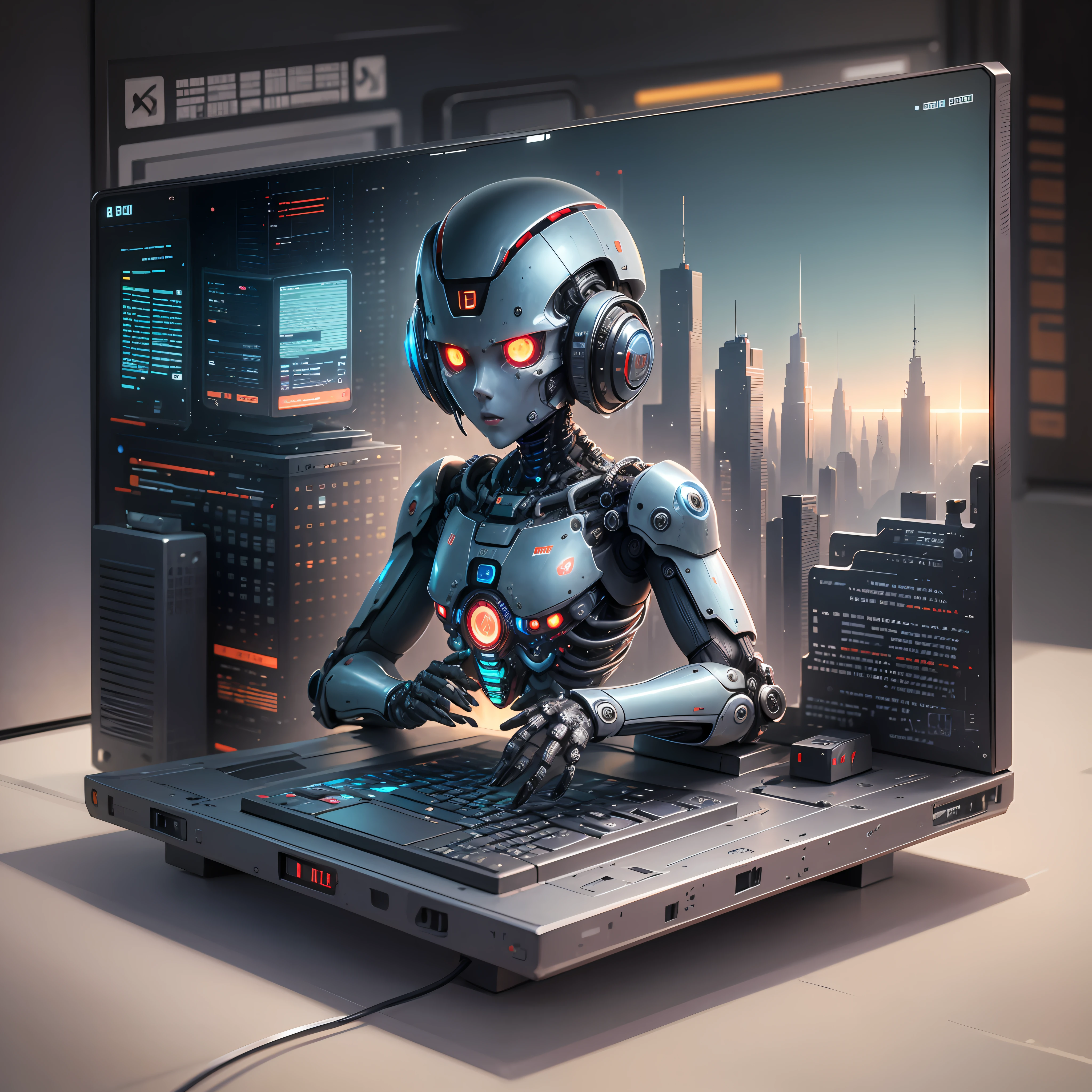 computer, ai, complex details, computer you humans, apocalypse, robot, dystopia --auto --s2