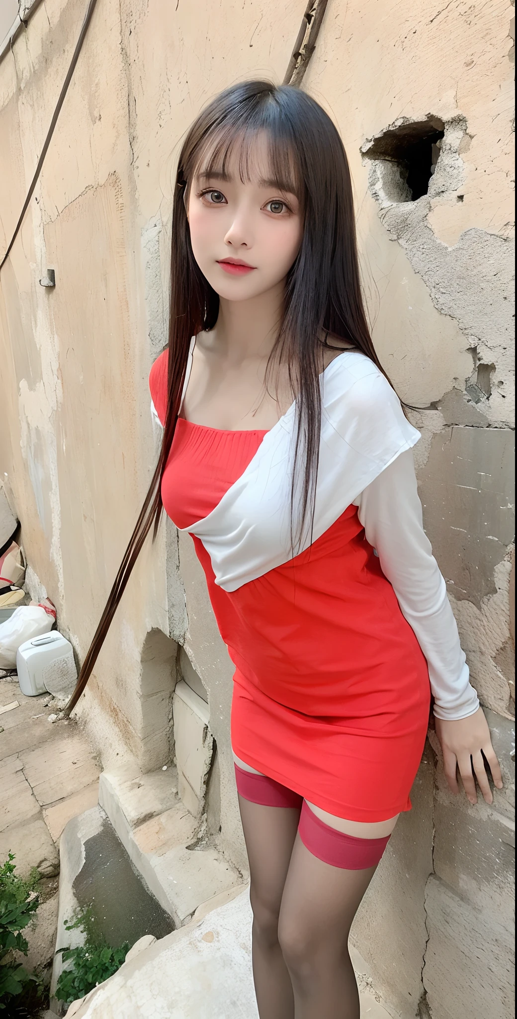 Top quality, Masterpiece, 超高分辨率, (Realistic, : 1.4), Original photo, (True skin texture: 1.3), (filmgrain: 1.3), in a panoramic view, Portrait, Very wide lens, Narrow waist, cowboy lens, (bangs, Inconspicuous, Cold light,) Night, Close-up, Tears, Short hair, neck long, ears sticking out, bangs, Big eyes, Brightly Colored Eyes, In the house, Dust, Tindall effect, (Facial expression), Sitting, (hitting a wall), Crying, Frowning, (Looking down), Nervousness, Tears, smiling happily
one girl, eyes and face with beautiful details, White jabot, pink dark V, Brown eyes,
