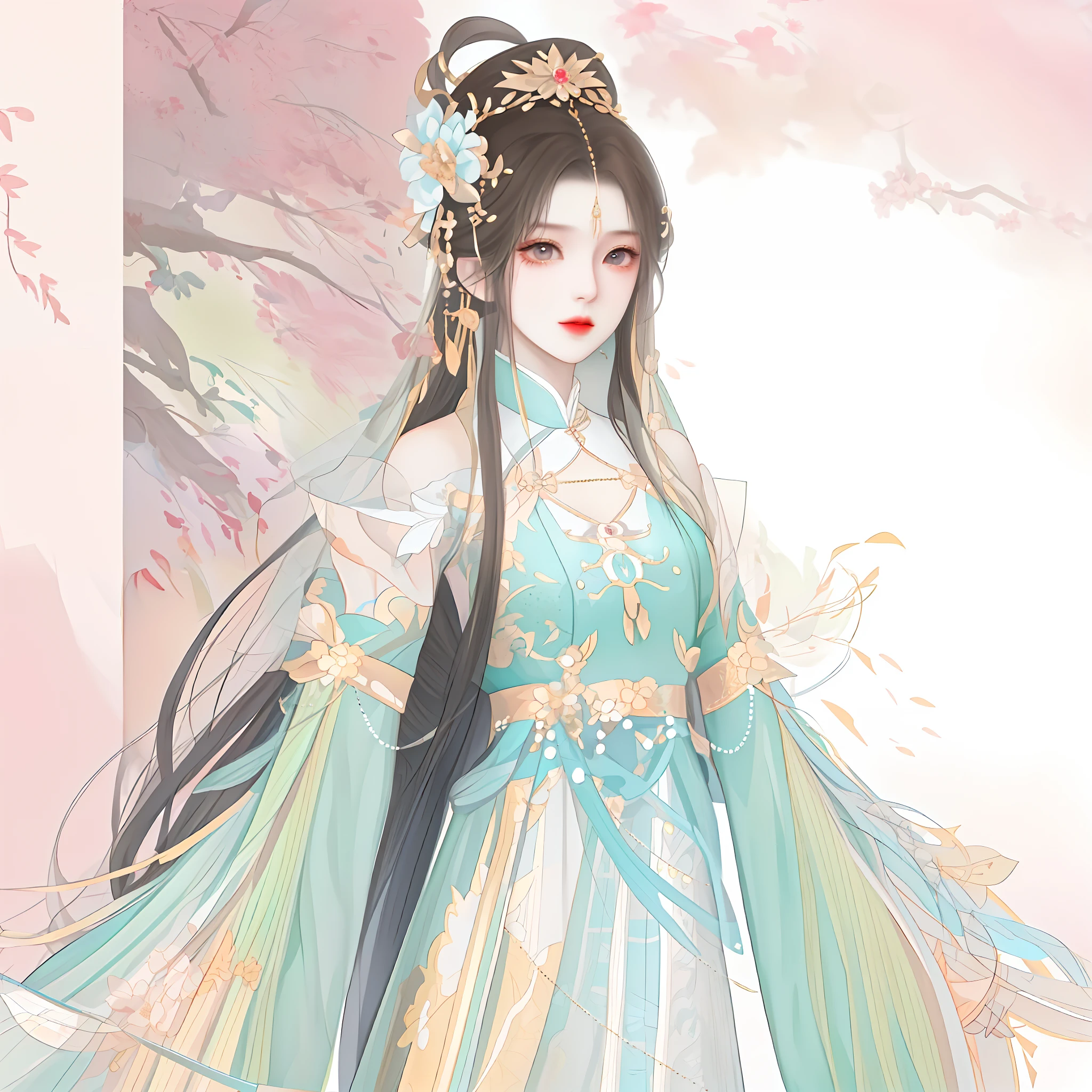 Western girl，Works of masters，Best picture quality，Higher quality，high detal， 超高分辨率， 8K分辨率， depth of fields， cinematic photogtaphy， intricately details， carefully， meticuloso， glorious， max detail， extreme beautiful， （（（1girll， 独奏）））， 18yr old，long whitr hair， brunette color hair， white skinned， A picture， tmasterpiece， （Best picture quality）， Higher quality， high detal， 超高分辨率， in a panoramic view， Exquisite facial features， s the perfect face
