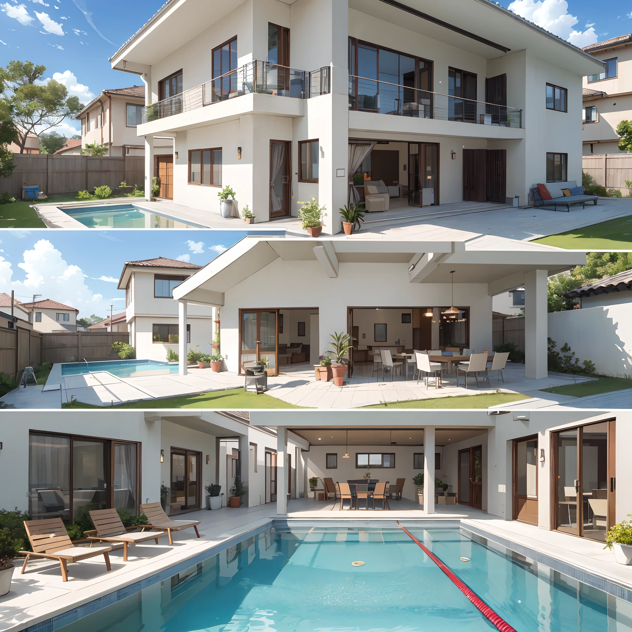 a 4-storey house with swimming pool and garage. beautiful, luxurious