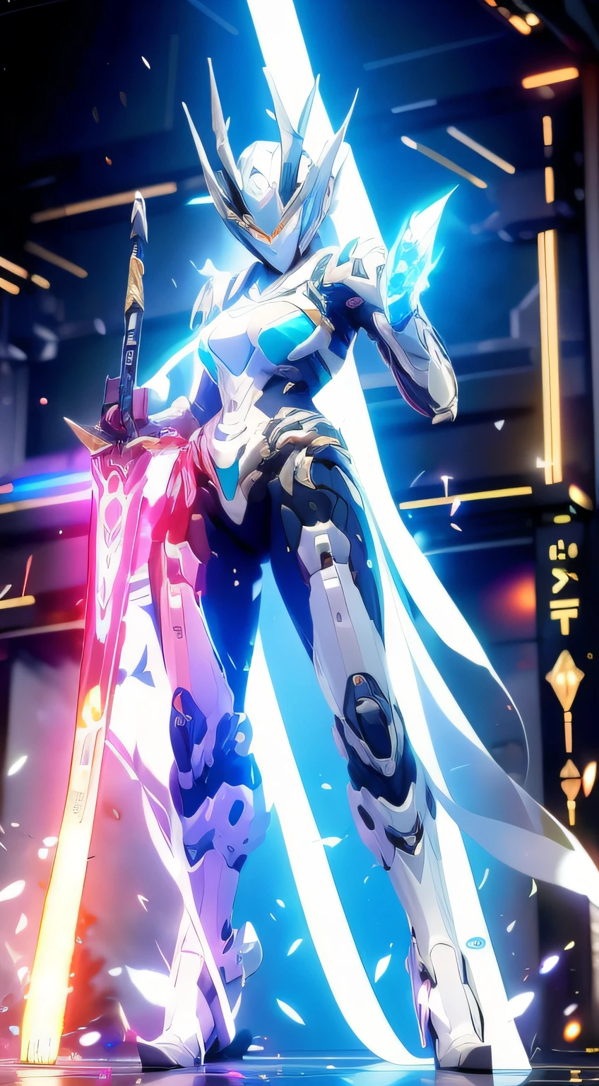 （（best qualtiy））， （（tmasterpiece））， （high detal：1.4）， 3D full body， Beautiful cyberpunk woman image， Platinum（HighDynamicRange）， Ray traching， NVIDIA RTX， Hyper-Resolution， Unreal 5， sub surface scattering， PBR Texture， Post-processing， Anisotropic filtering and depth of field， Maximum clarity and sharpness， Many-Layer Textures， Albedo e mapas Speculares， Surface coloring， Accurate simulation of photo-material interactions， perfectly proportions，octaneratingrendering，2-tone lighting，largeaperture，Low ISO，White balance，trichotomy，8K raw data，By bangs，backsight，on  back