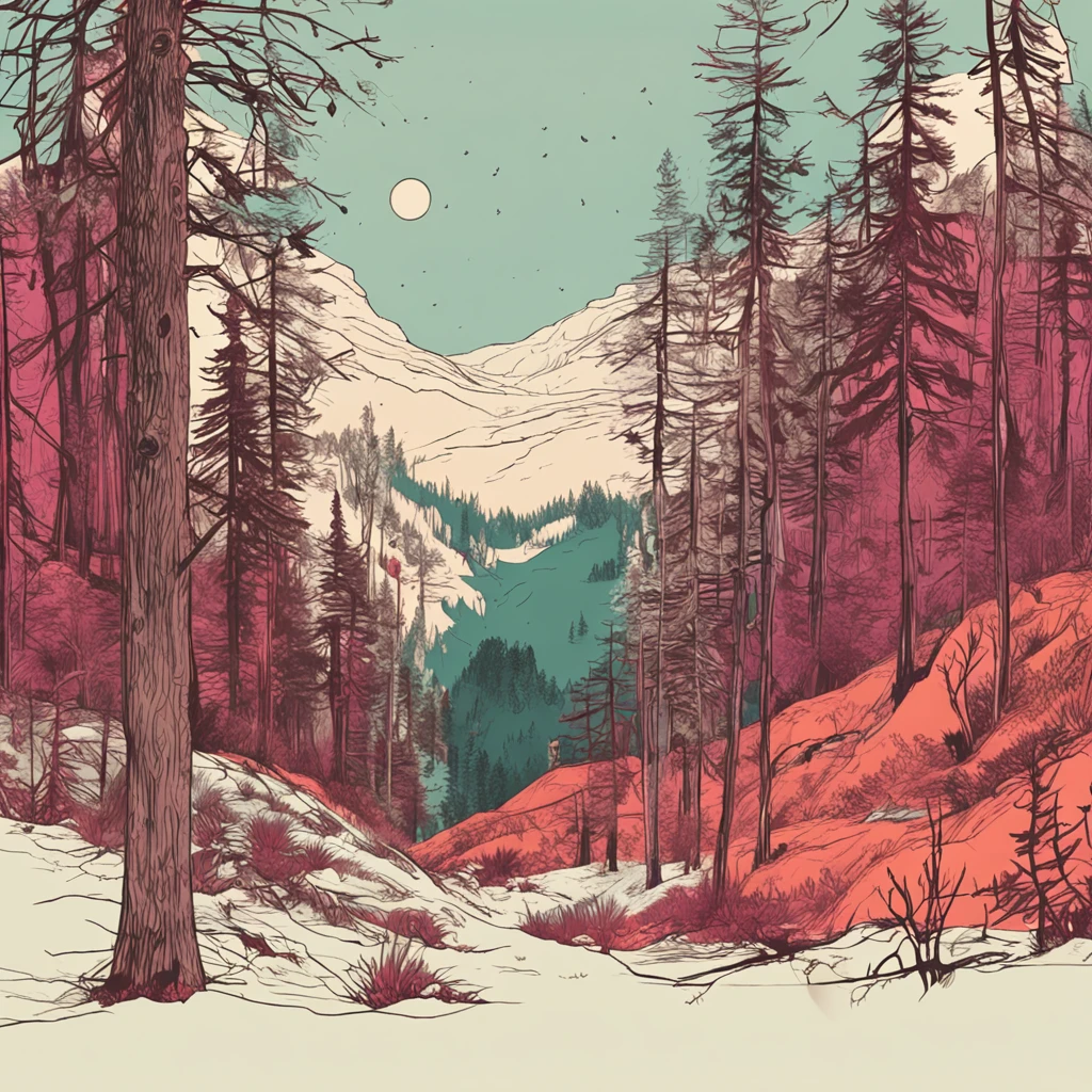 Isolated in the sparse forest.