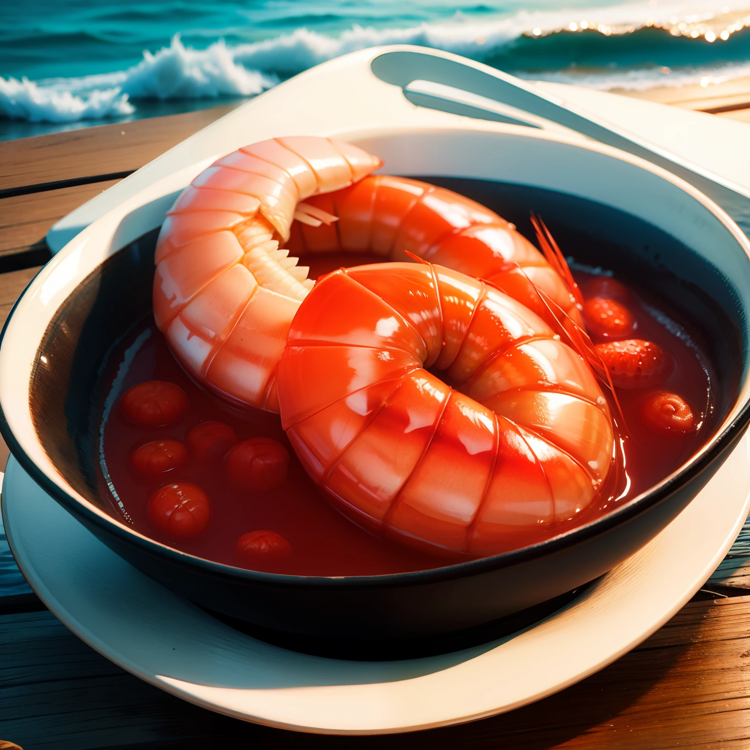 Small skin shrimp in the ocean