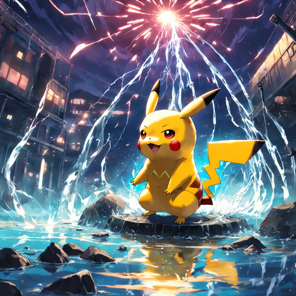 Pikachu uses 100,000 volts,Jeni Turtle uses a water gun