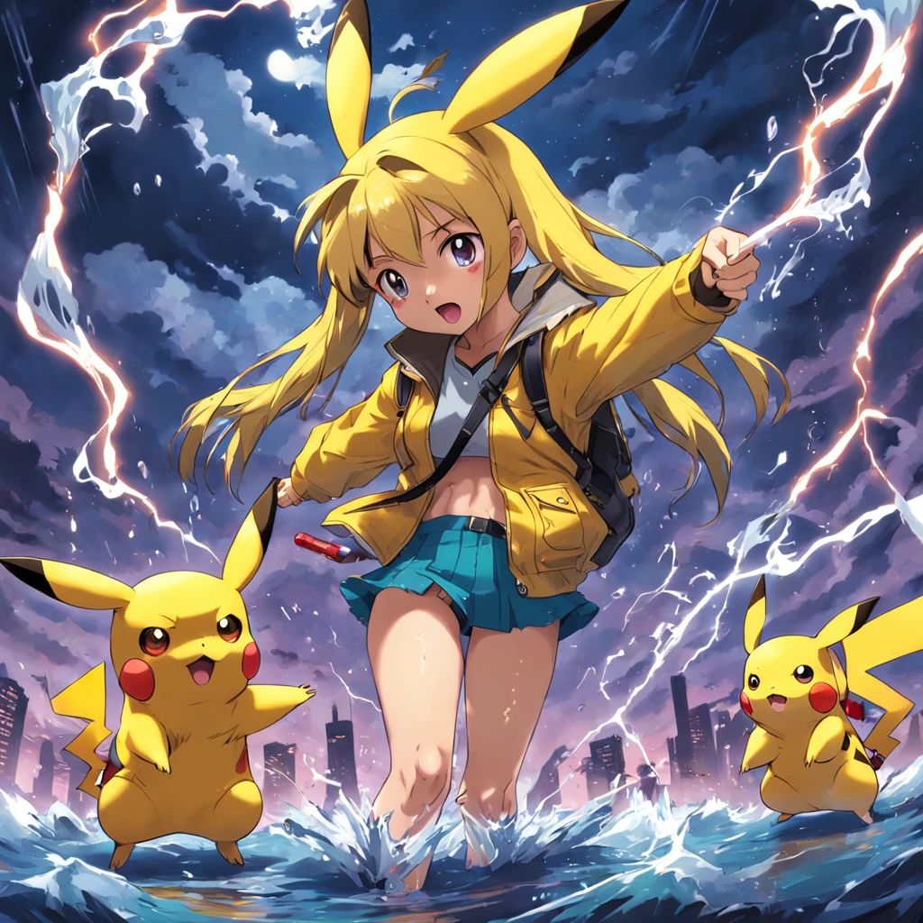 Pikachu uses 100,000 volts，Jeni Turtle uses a water gun