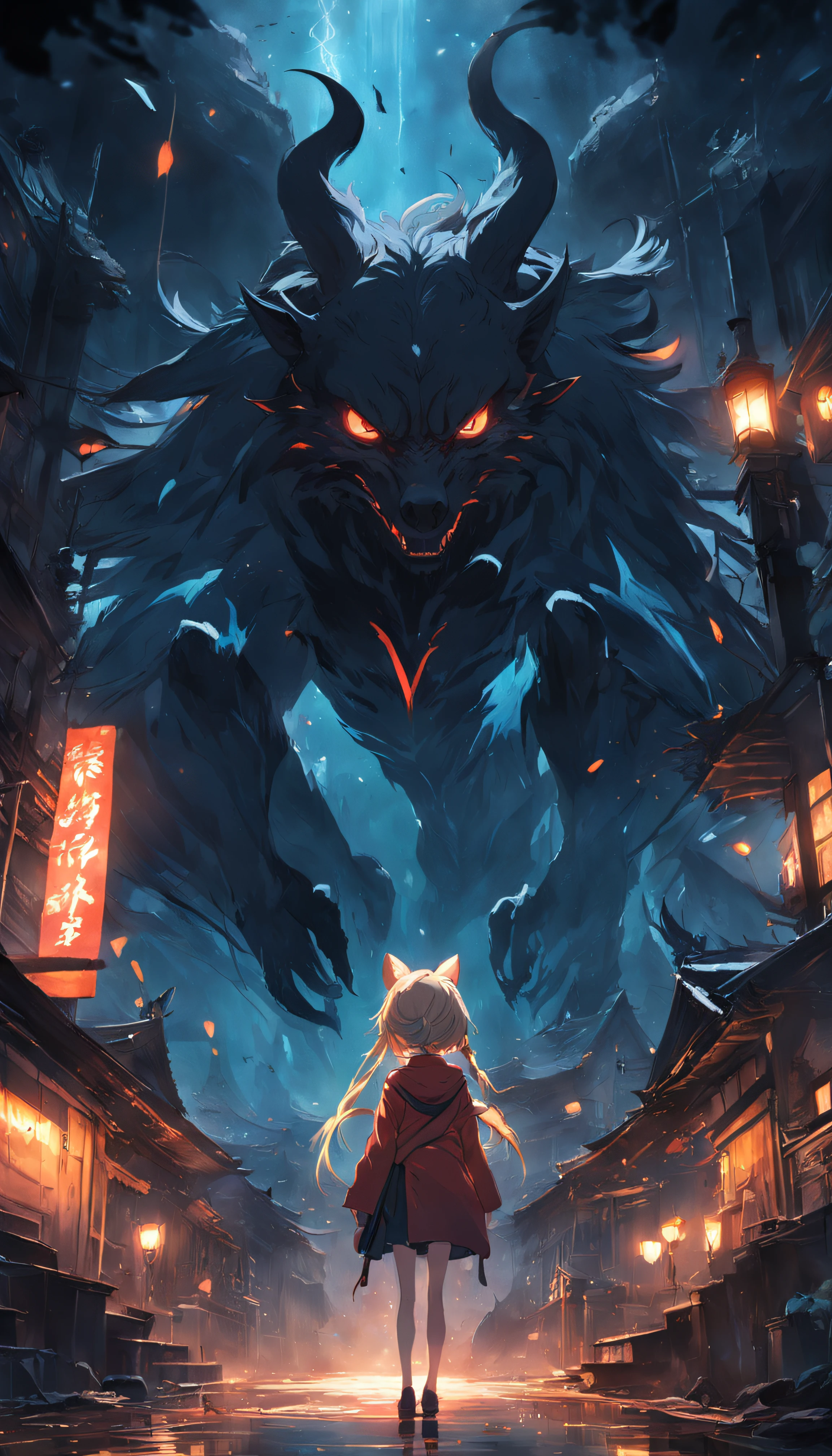 ((Best quality))(Masterpiece),(dramatic scene),Cute little animals,Mysterious and dark,Scary environment,darkness's background,Far perspective,8K,Detail enhancement,illustrious,(movie atmosphere:1.3),