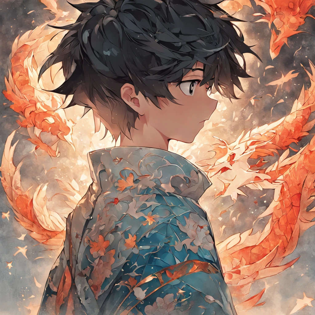(White background:1.4),(Silhouette of boy's upper body,Sense of brokenness, Oriental elements),(Chinese illustration:1.3,paper art:1.3, Quilted paper art:1.2),( reasonable design, Clear lines, High sharpness,Best quality, Very detailed, Masterpiece, movie light effect, 4K )