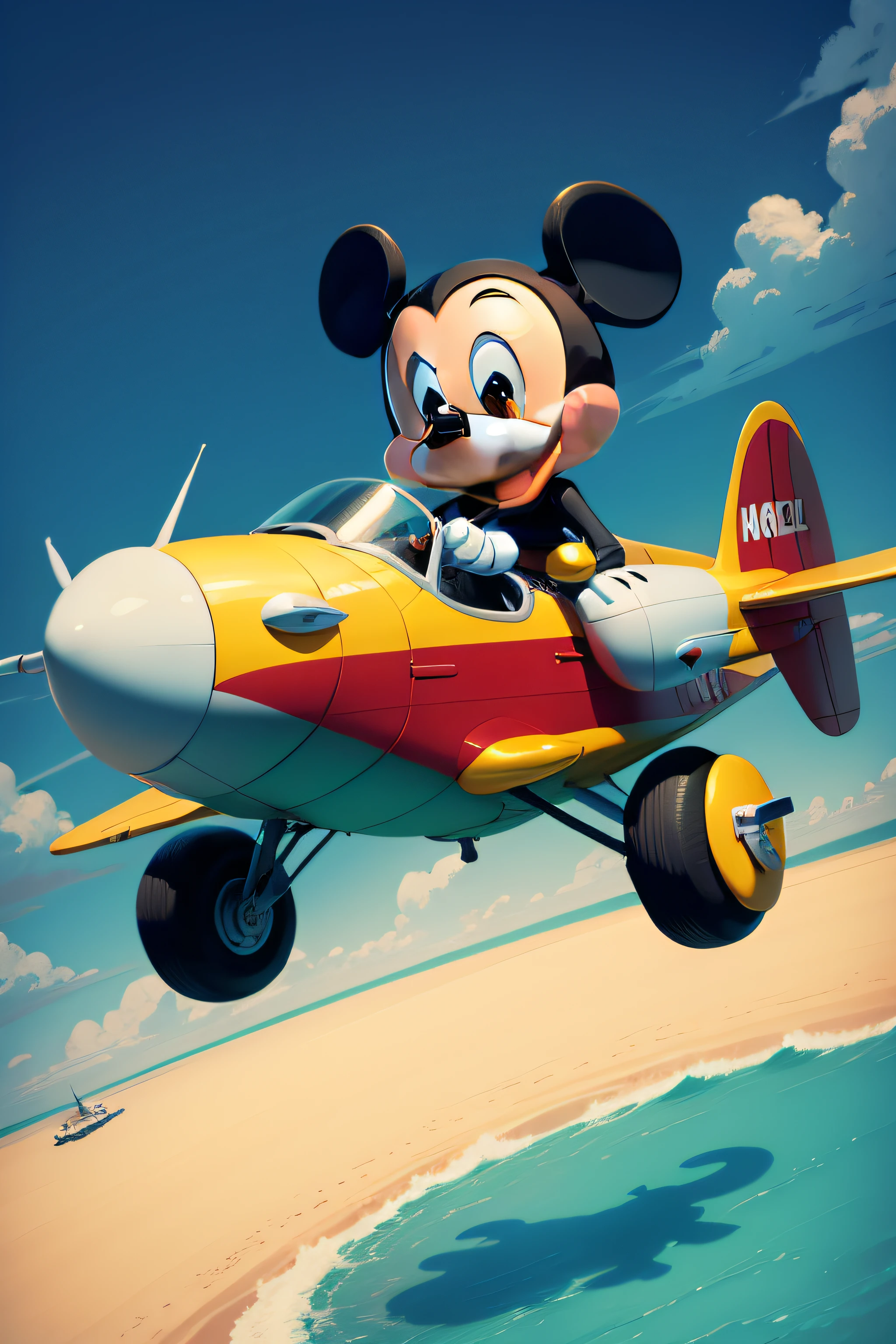Mickey Drives Small Planes Disney Art Style Disney Art Style Mickey