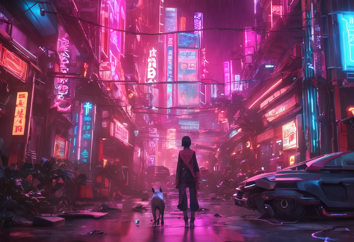 Create beautiful cyberpunk style wallpapers, tmasterpiece, 8K, Neon light, ((hu tao)), Lola Hu Tao, genshin impact, 1girll, 1 crow