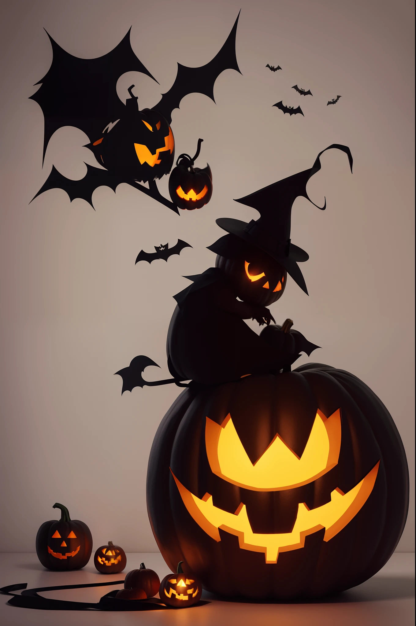 B/W ,vector halloween pumpkin