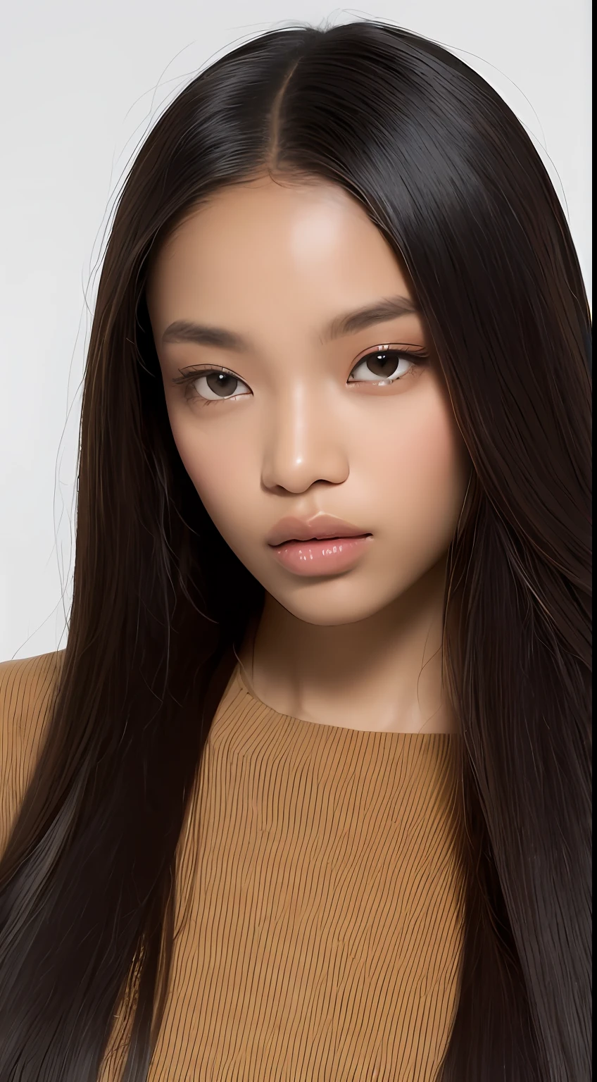 one African model ,Unique hair details, Y2K virtual fashion, Near future, Curvilinear details , double eyelid, simple background