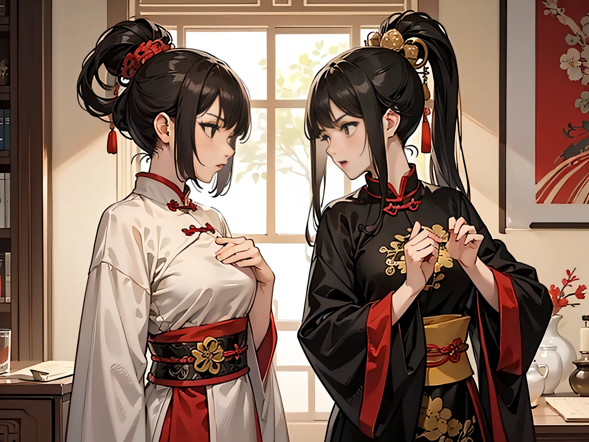 The two women went head-to-head in public,Expression of anger,Chinese ancient style