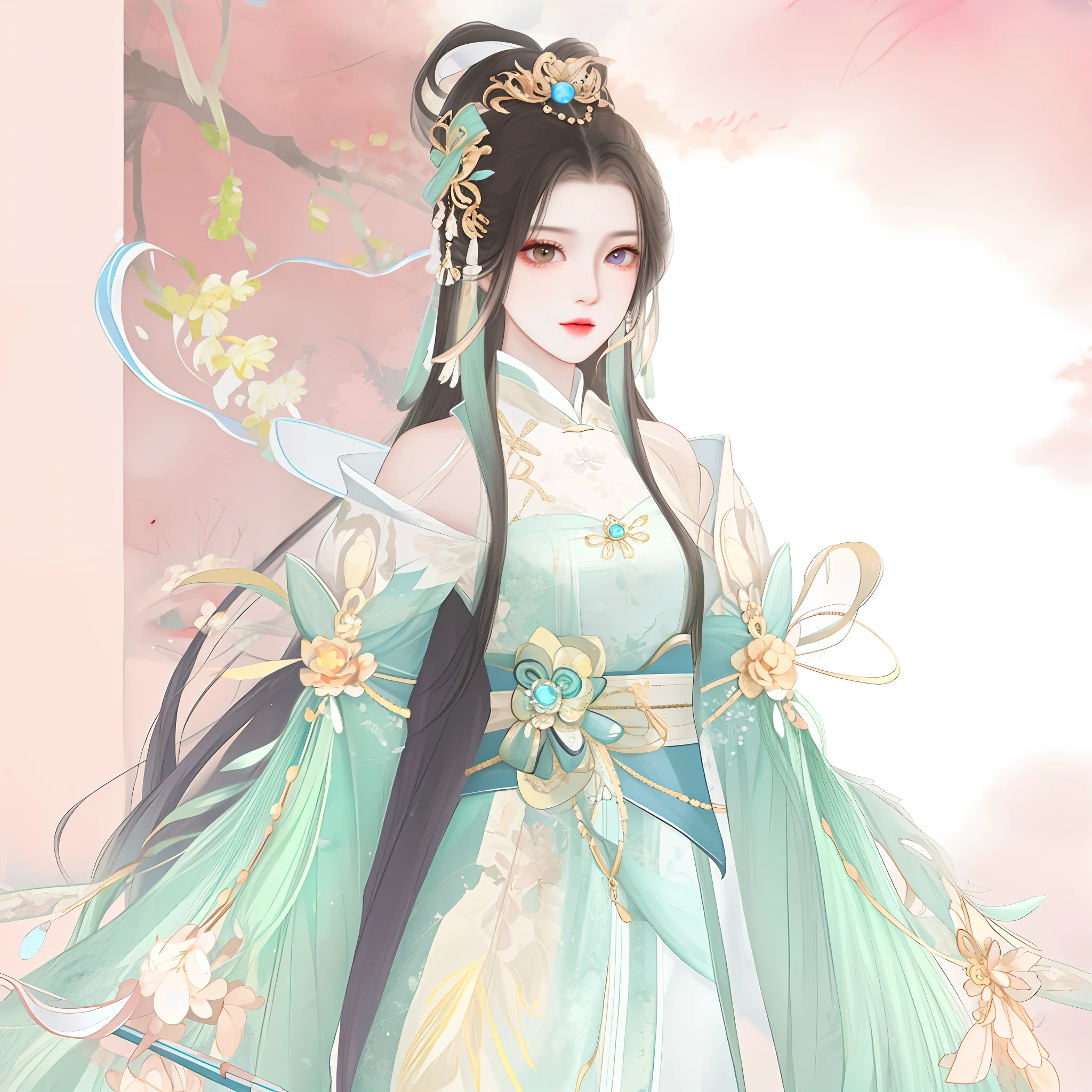 Western girl,Works of masters,Best picture quality,Higher quality,high detal, 超高分辨率, 8K分辨率, depth of fields, cinematic photogtaphy, intricately details, carefully, meticuloso, glorious, max detail, extreme beautiful, (((1girll, 独奏))), 18yr old,long whitr hair, brunette color hair, white skinned, A picture, tmasterpiece, (Best picture quality), Higher quality, high detal, 超高分辨率, in a panoramic view, Exquisite facial features, s the perfect face