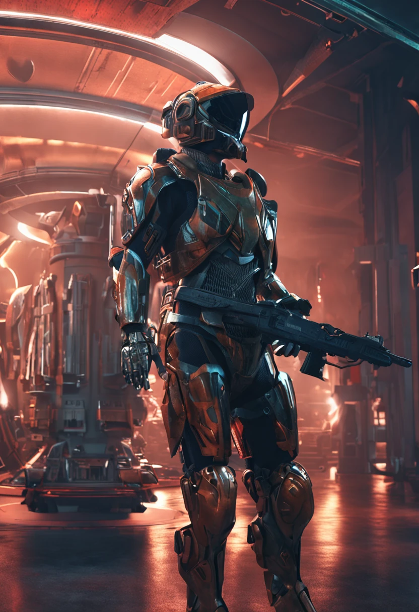 Man, sci-fi armor, 3d,