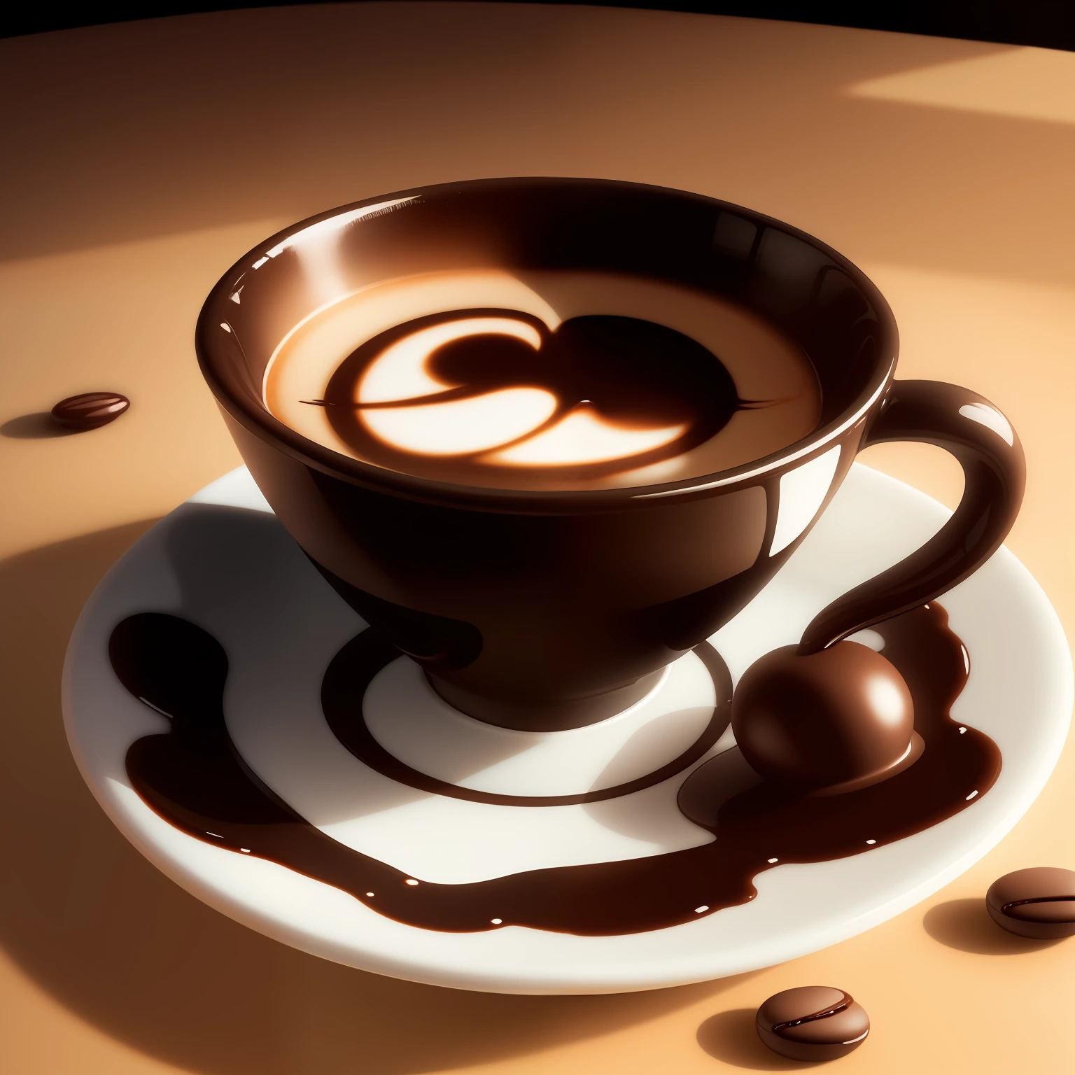 Artistic cup of Espresso