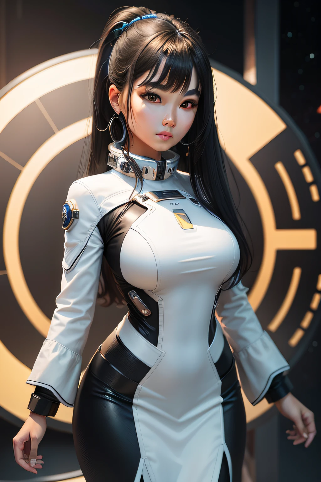 Future Technology Correspondent Space Sci-Fi Exquisite facial features Female Black hair Chinese