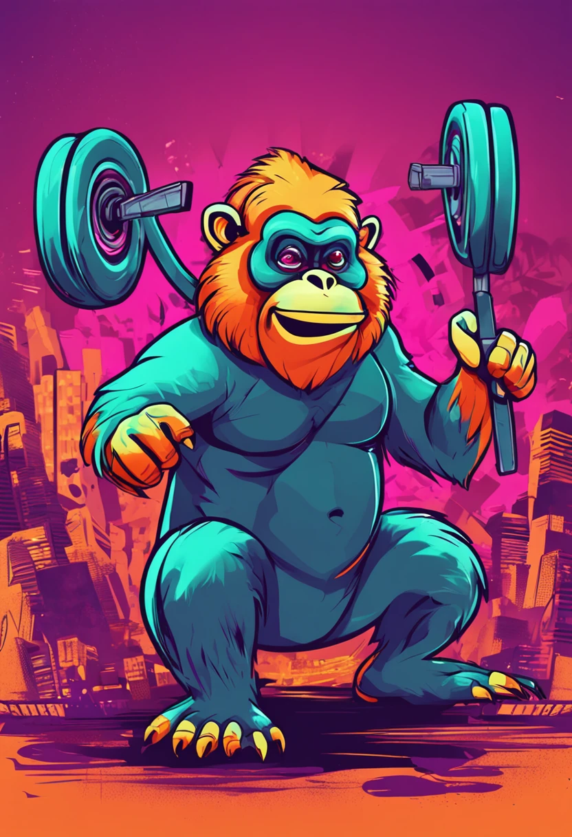 Create a fat monkey logo for a digital channel with vibrant, high-resolution colors
