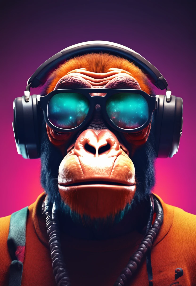 Create a fat monkey logo for a digital channel with vibrant, high-resolution colors