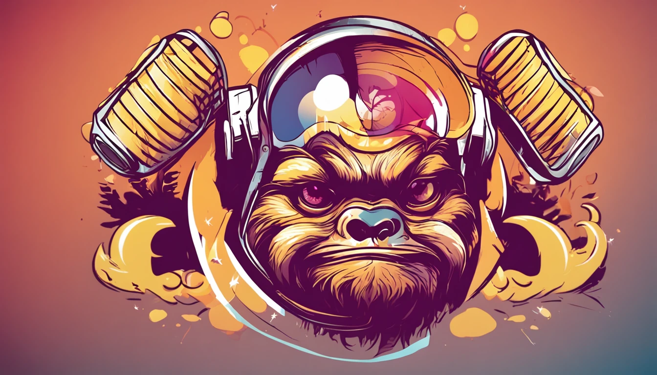Create a fat monkey logo for a digital channel with vibrant, high-resolution colors