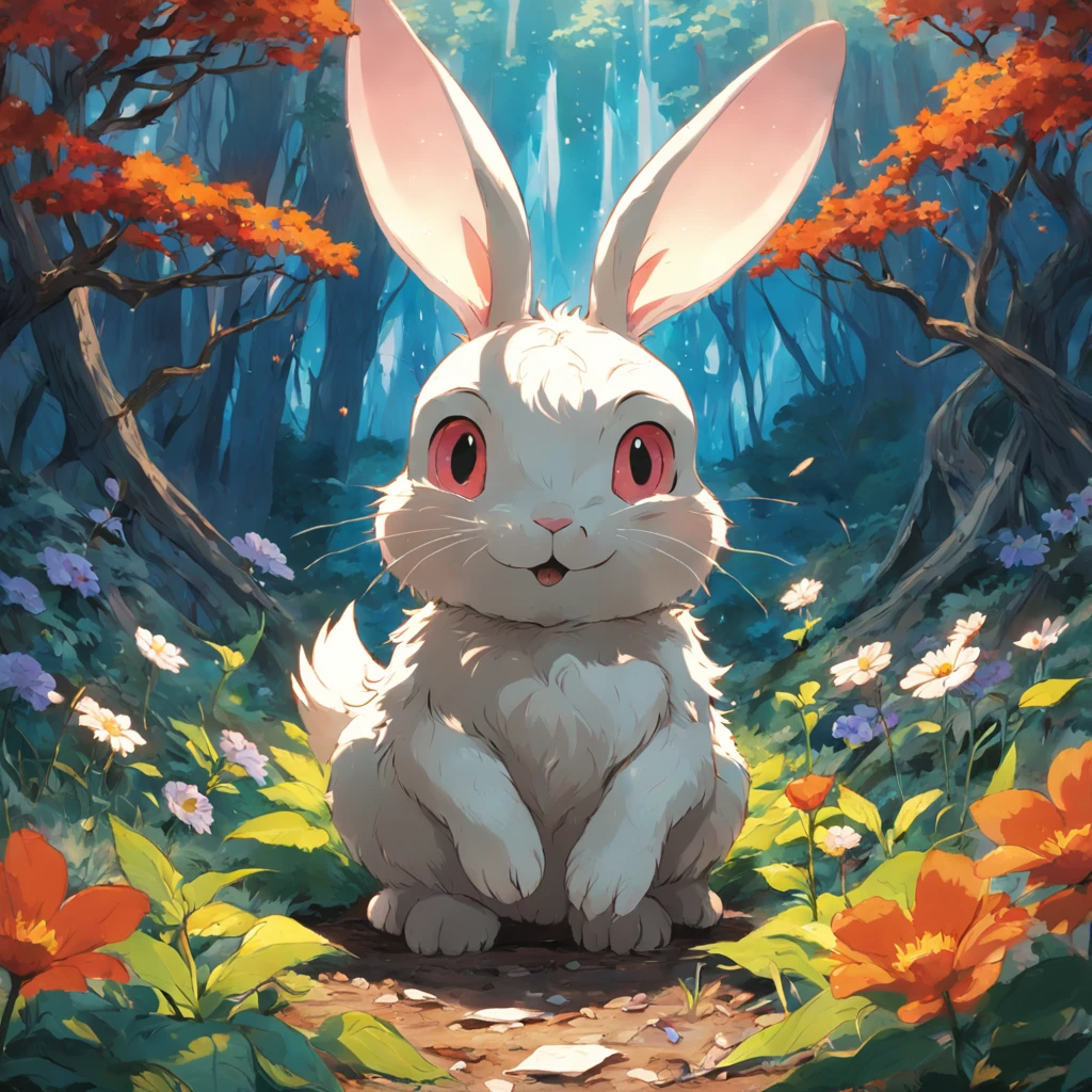 the heart of Benny the Bunny raced when he found an old, crinkled map buried beneath the flowers.