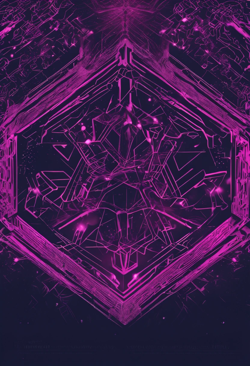 Quantum style,Violet blue logo,The background is dark black,