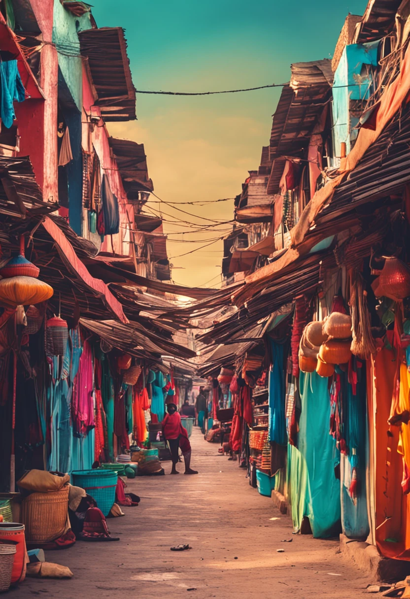 A market where many people participate,The bazaar is lined with 2-storey houses