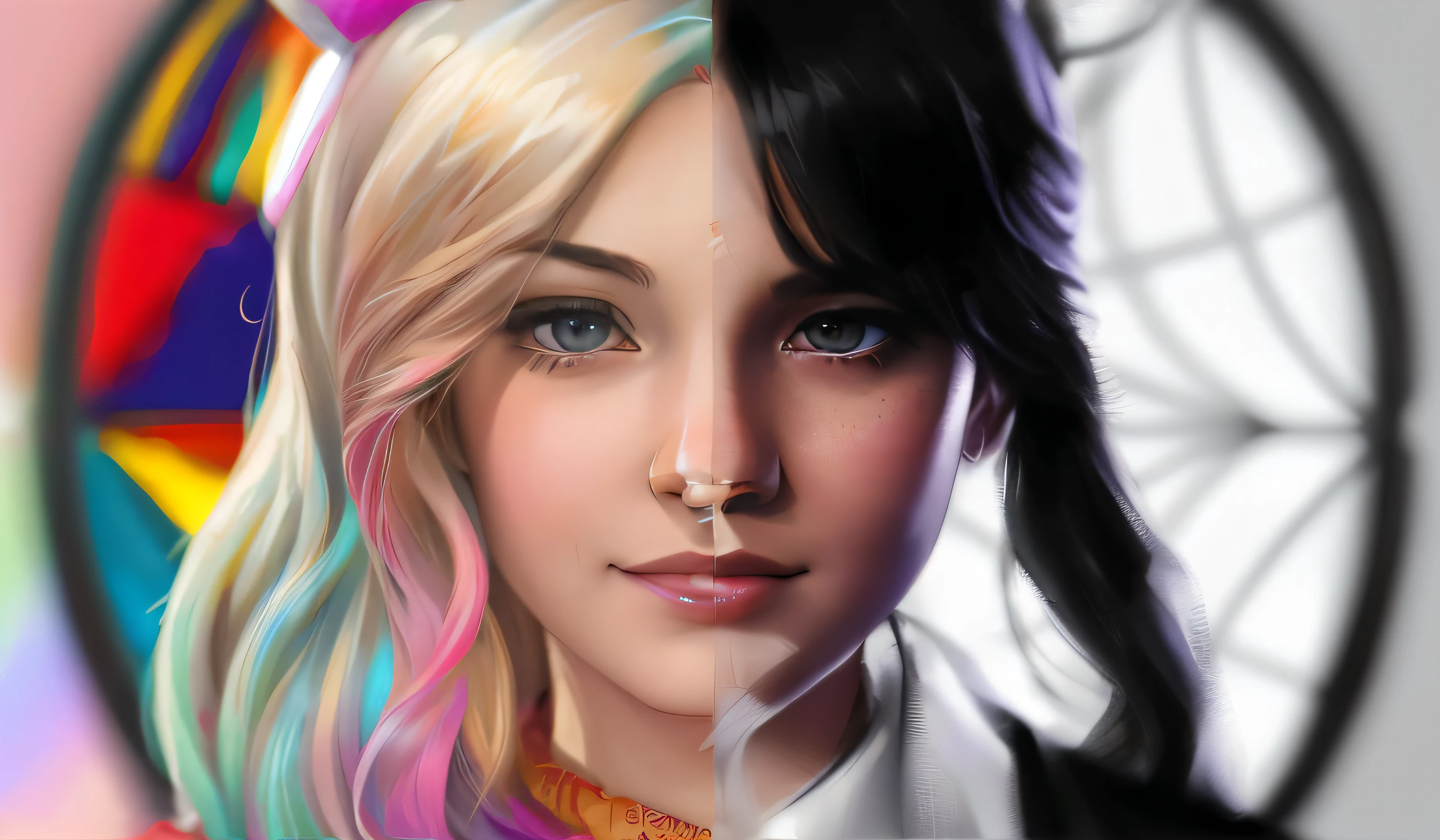 Close-up of a woman with long hair and tie, in the art style of bowater, anime realism style, realistic art style, Realistic digital art 4 K, Realistic digital art 4K, cartoon digital painting, realism art style, digital art picture, digital fantasy portrait, digital art portrait, # 1 digital paintting of all time