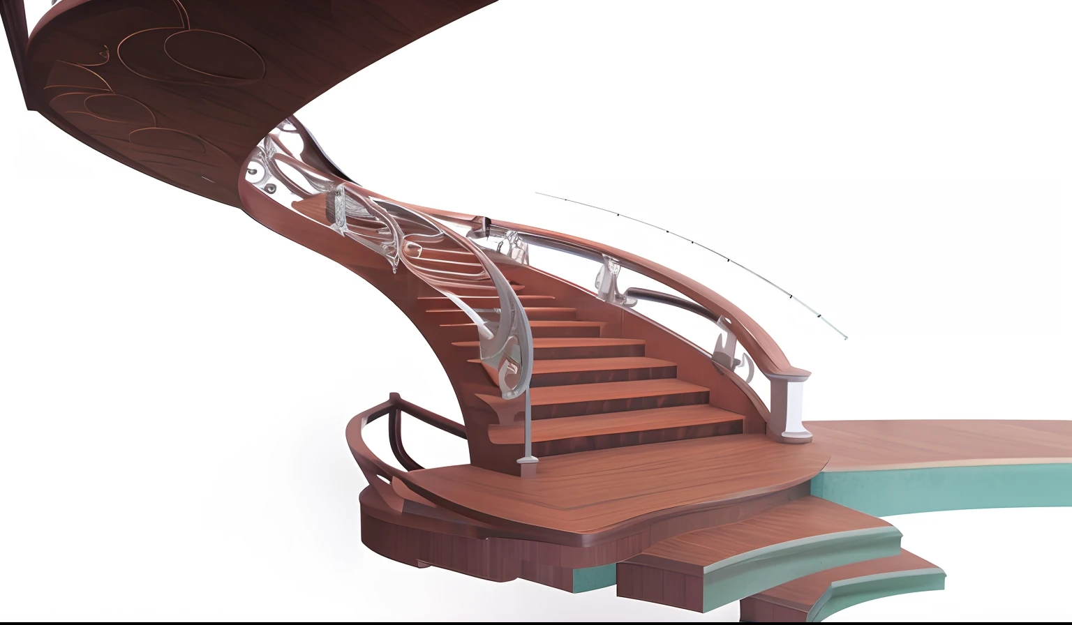 Close-up of stairs with railings and balustrades, stairways, Concept painting, concept-art!, 3 d render stylized, stairways, Concept illustration, concept-art, concept-art, stylized as a 3d render, Stylized concept art, concept art illustration, detailed conceptual drawing, concept art rendering, concept art highly detailed, stairways, staircase