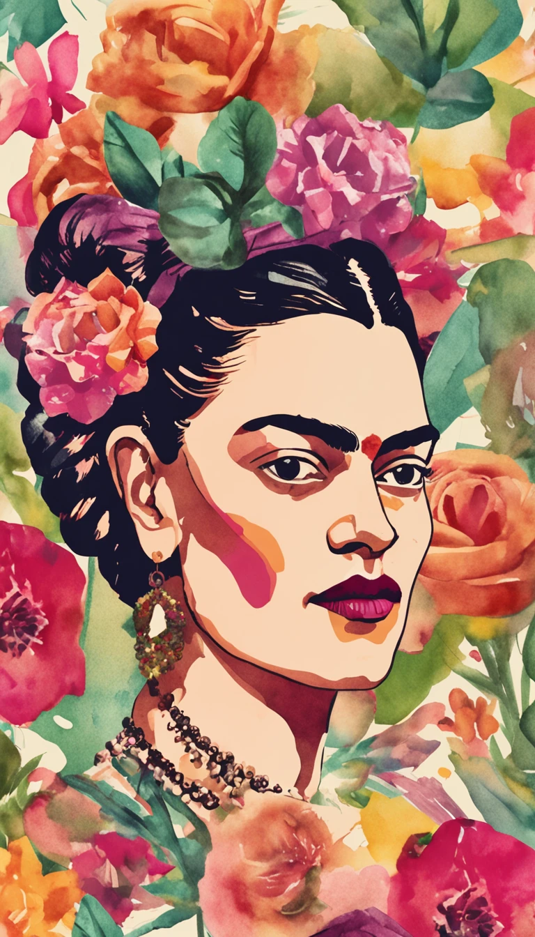 Poster Frida Kahlo, watercolor